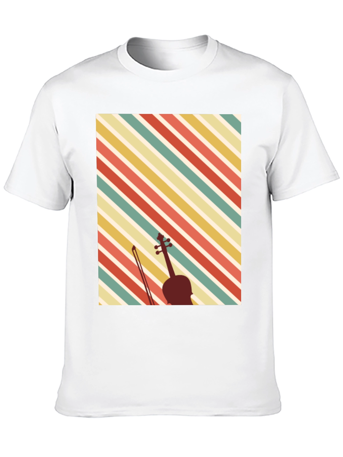 Black Retro Violin Graphic Tee - Vintage Style Music Lover Shirt view 10