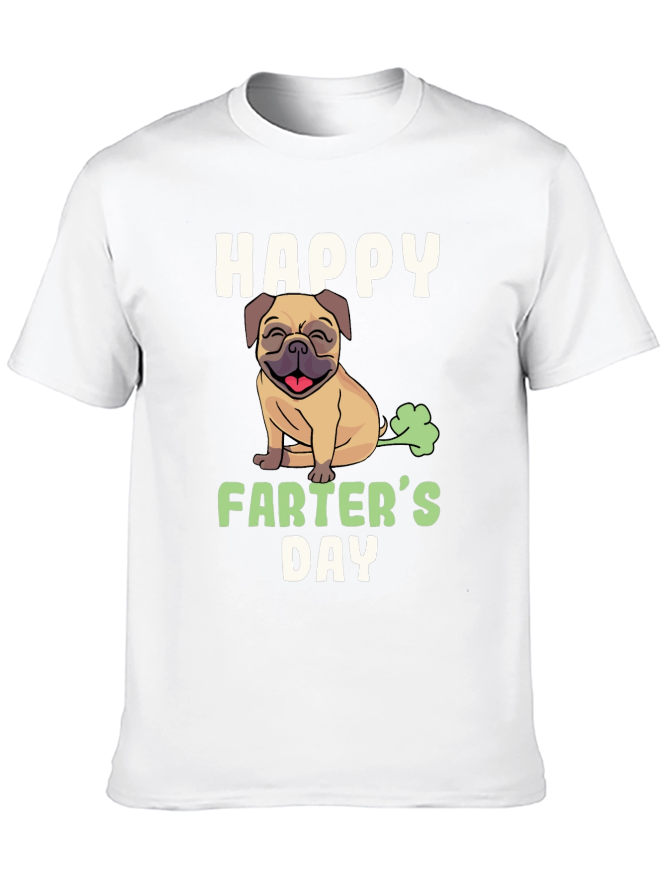 Black Happy Farter's Day Pug T-Shirt view 10