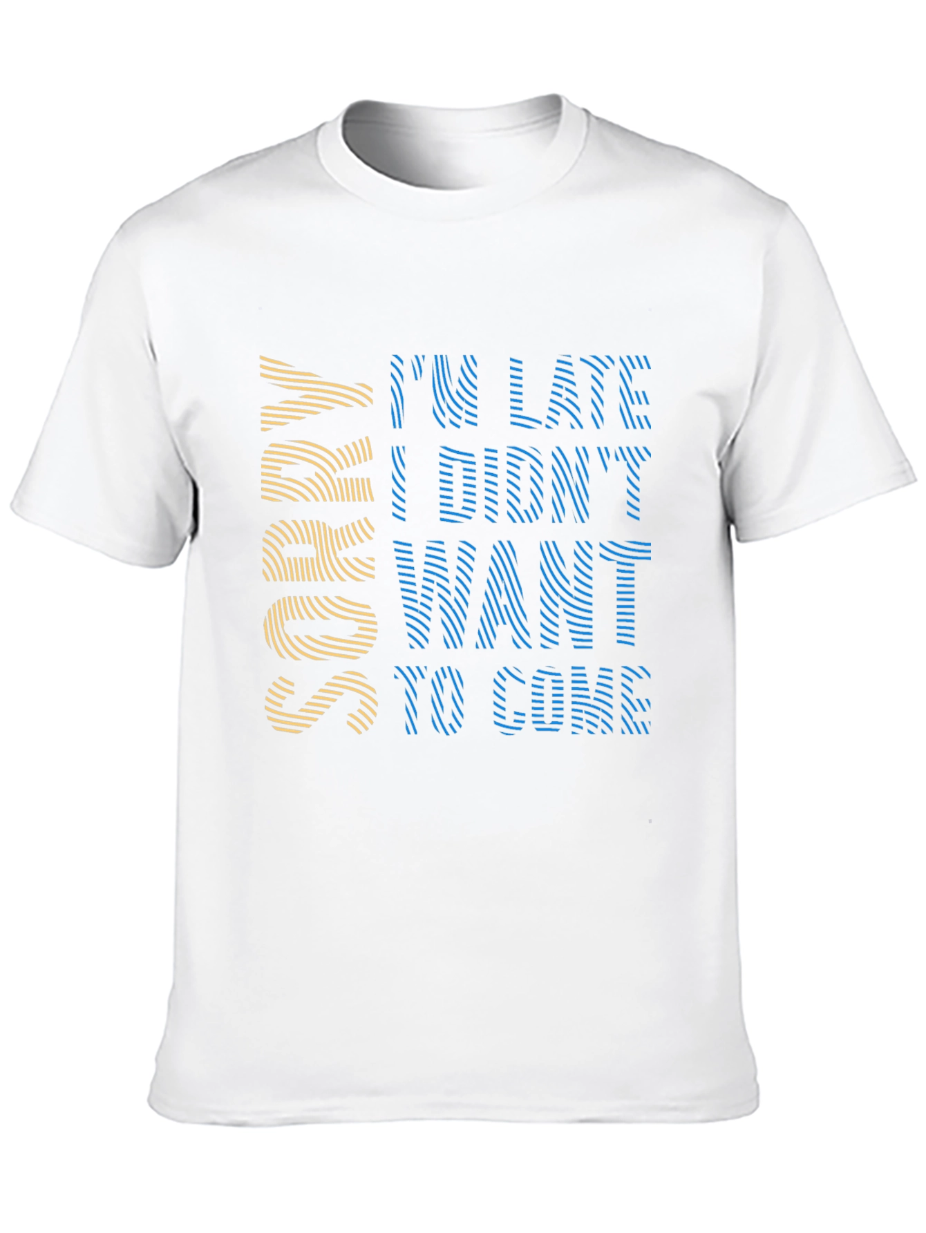 Black Funny I'm Late Graphic Tee - Soft Black Cotton T-Shirt view 10