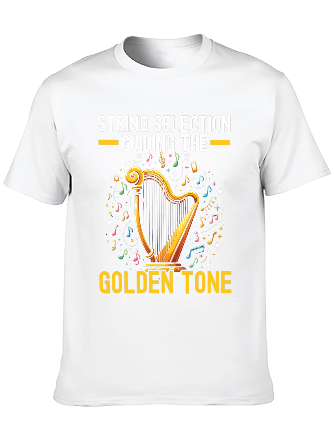 Black Golden Tone Harp Graphic Tee view 10