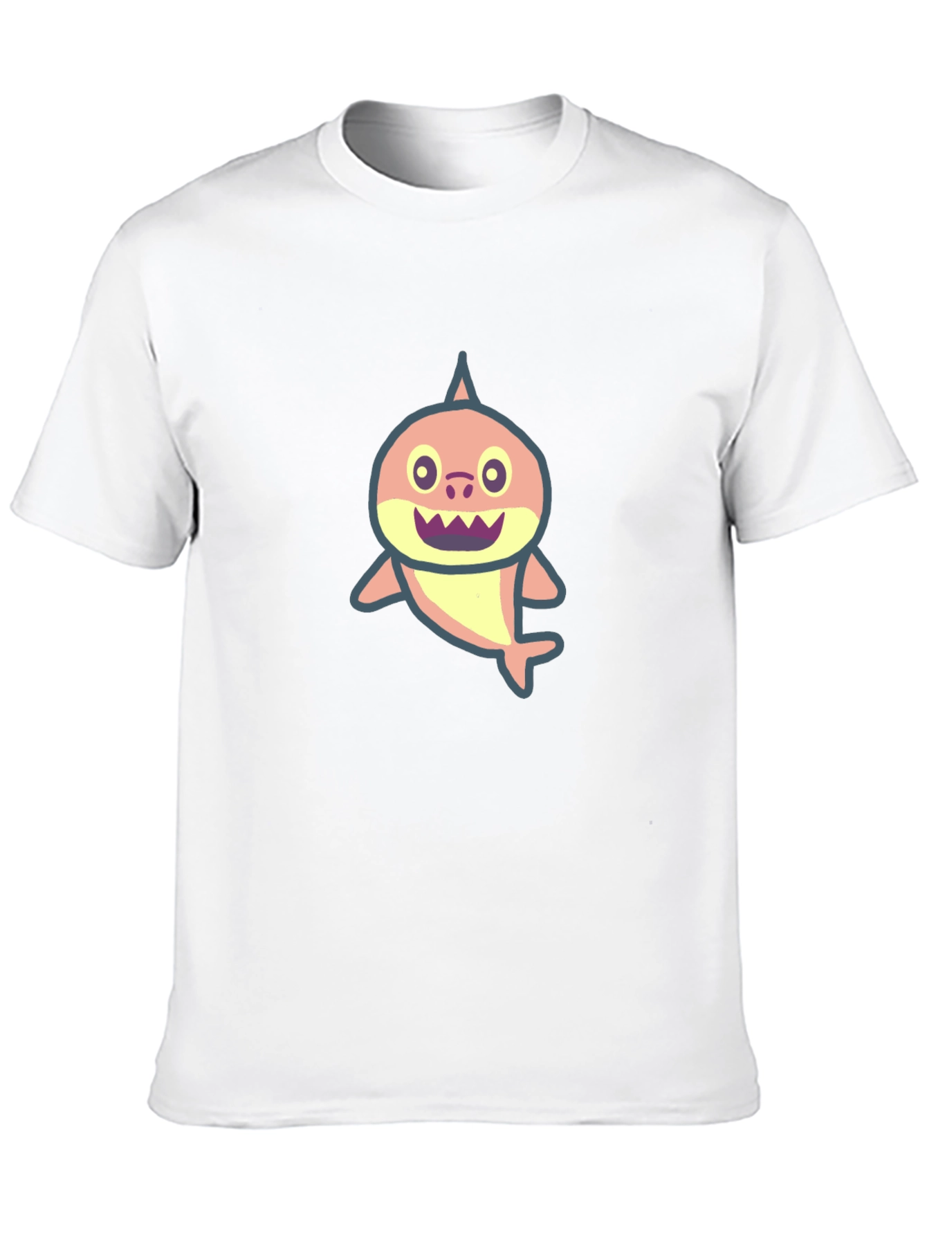 Black Cute Shark Graphic Black T-Shirt view 10