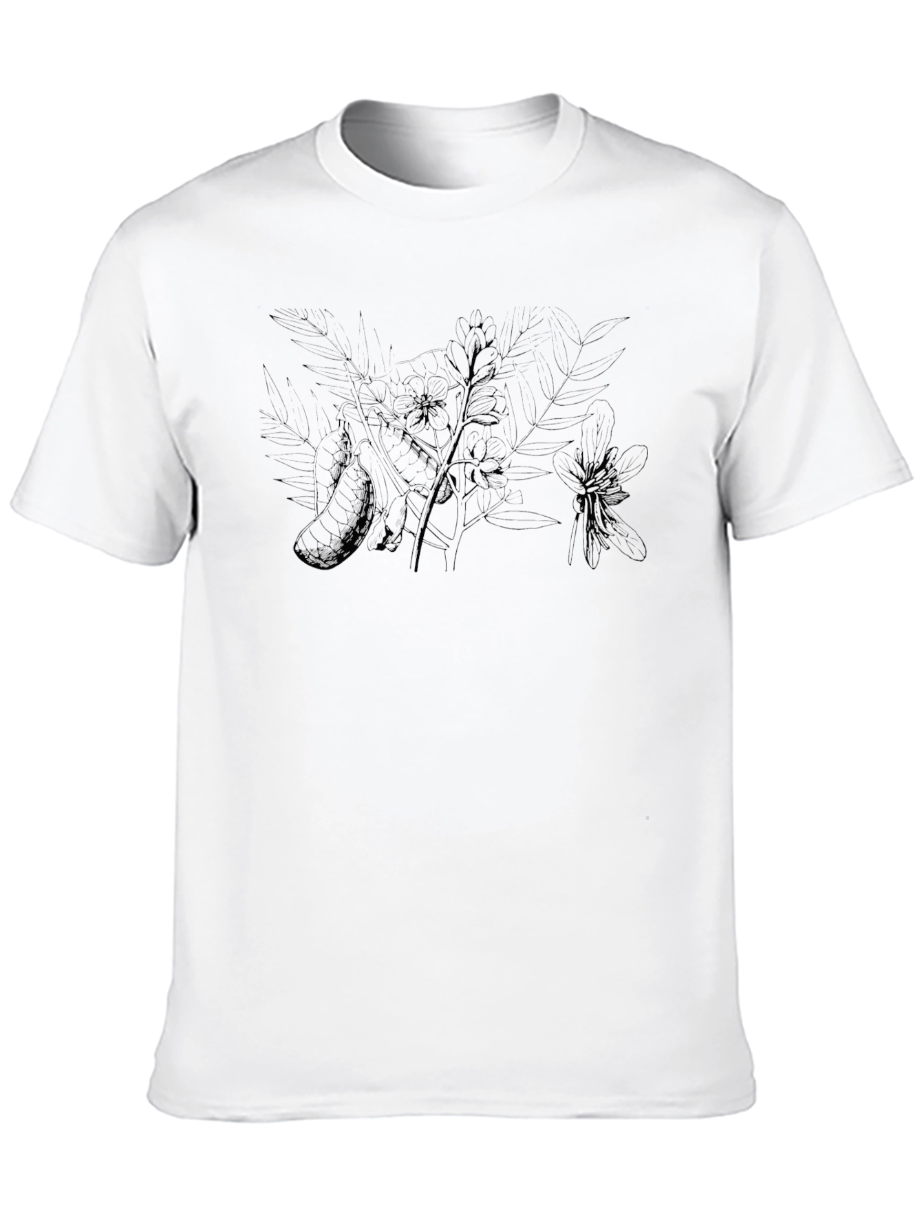 Black Men's Black Graphic Print Crew Neck T-Shirt view 10