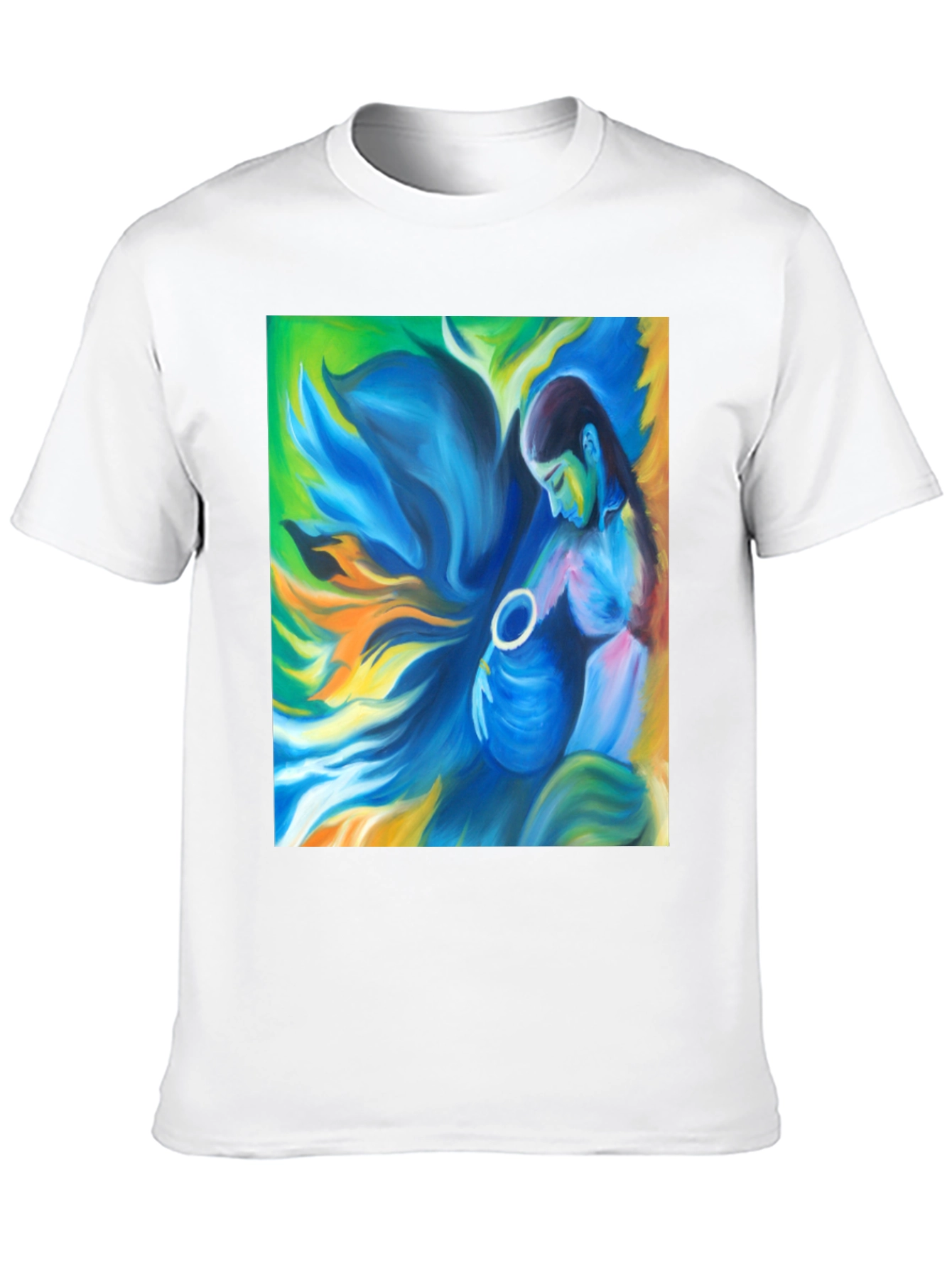 Black Artistic Woman Graphic Tee - Soft Black Cotton view 10