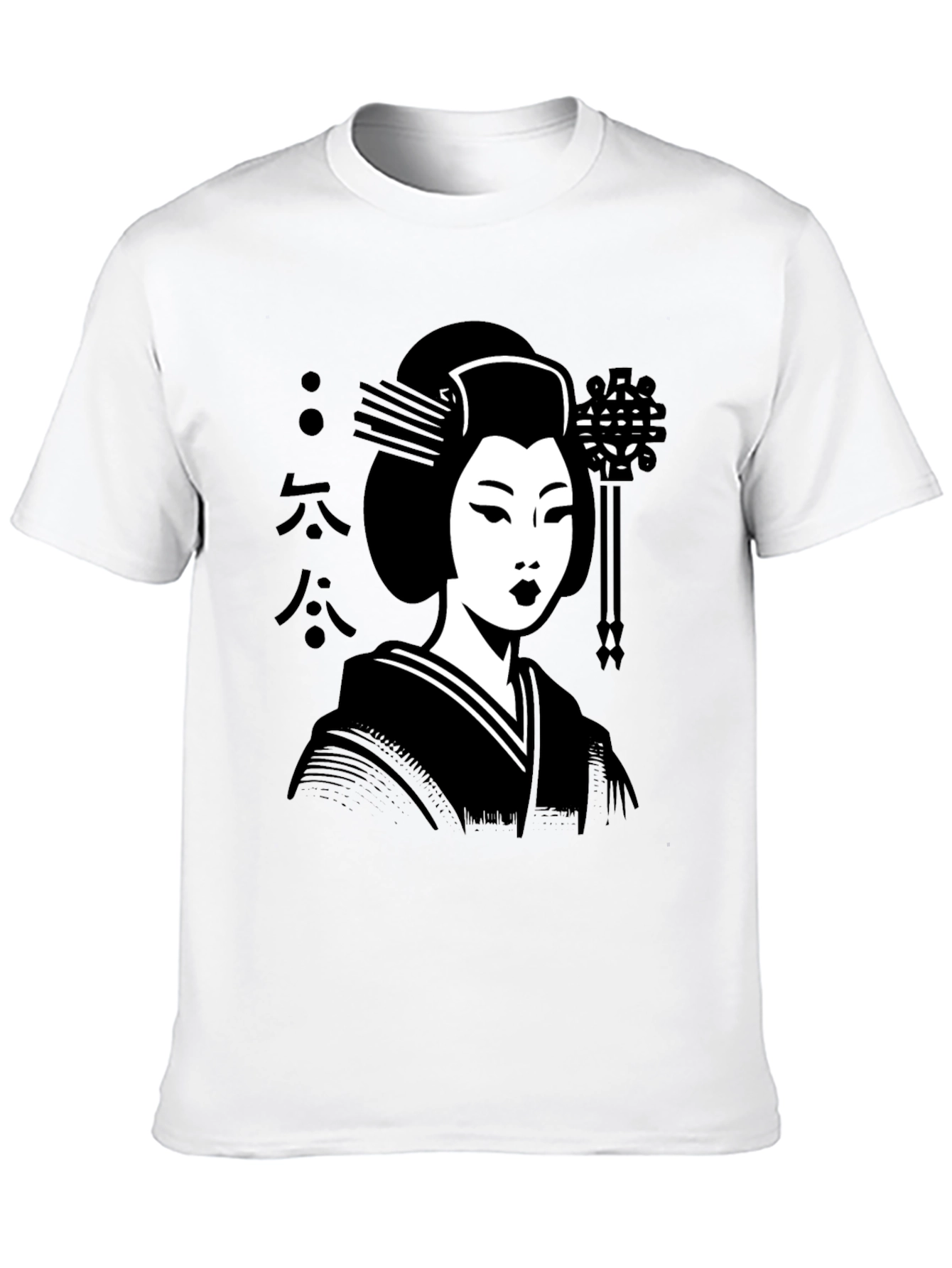 Black Geisha Graphic Tee - Black Cotton T-Shirt view 10