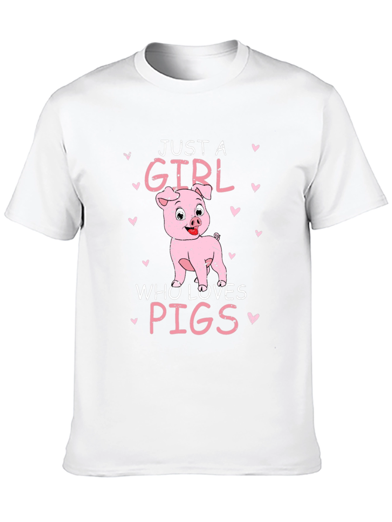 Black Just A Girl Who Loves Pigs T-Shirt view 10
