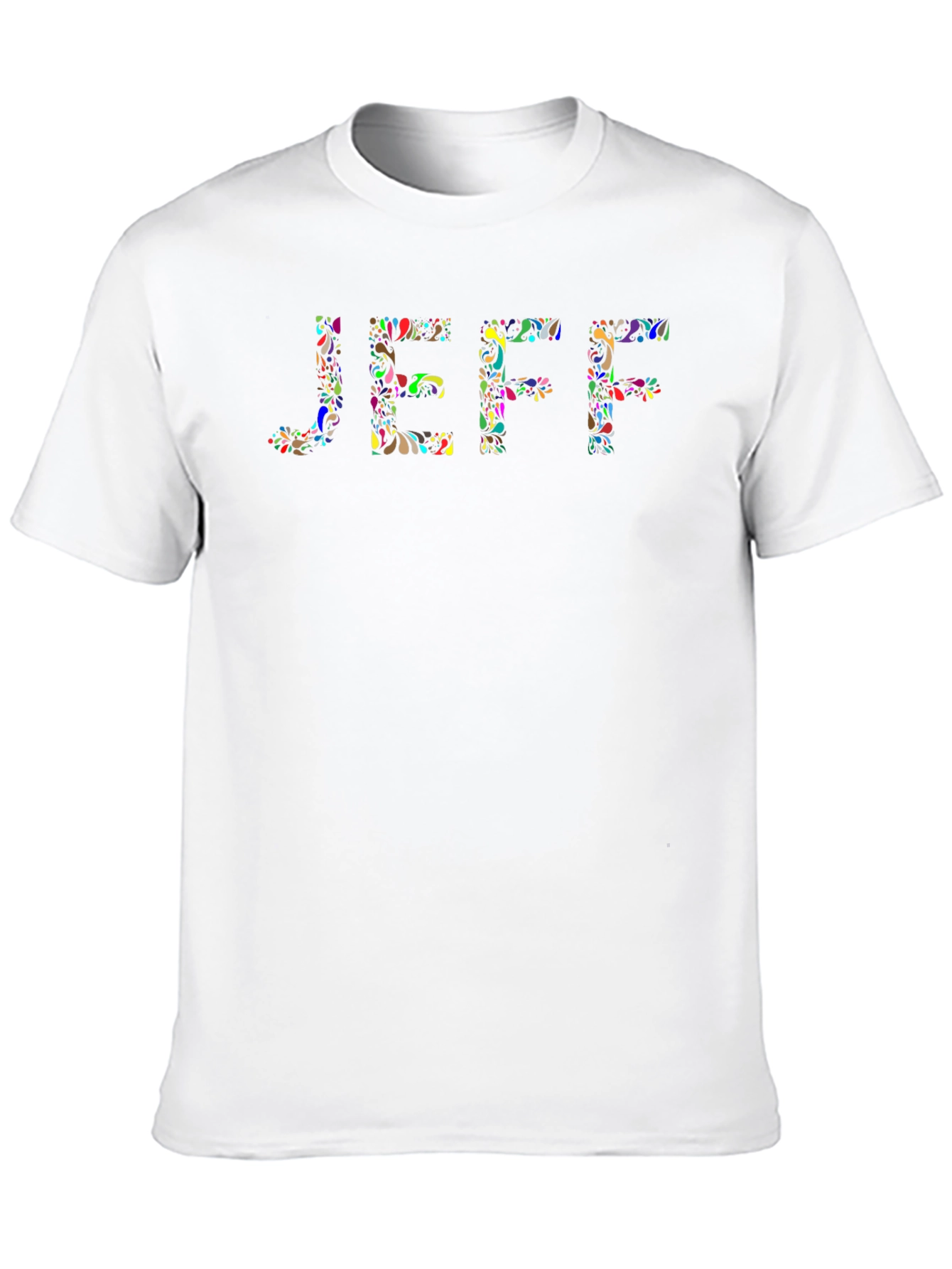 Black JEFF Floral Word Art Black T-Shirt view 10
