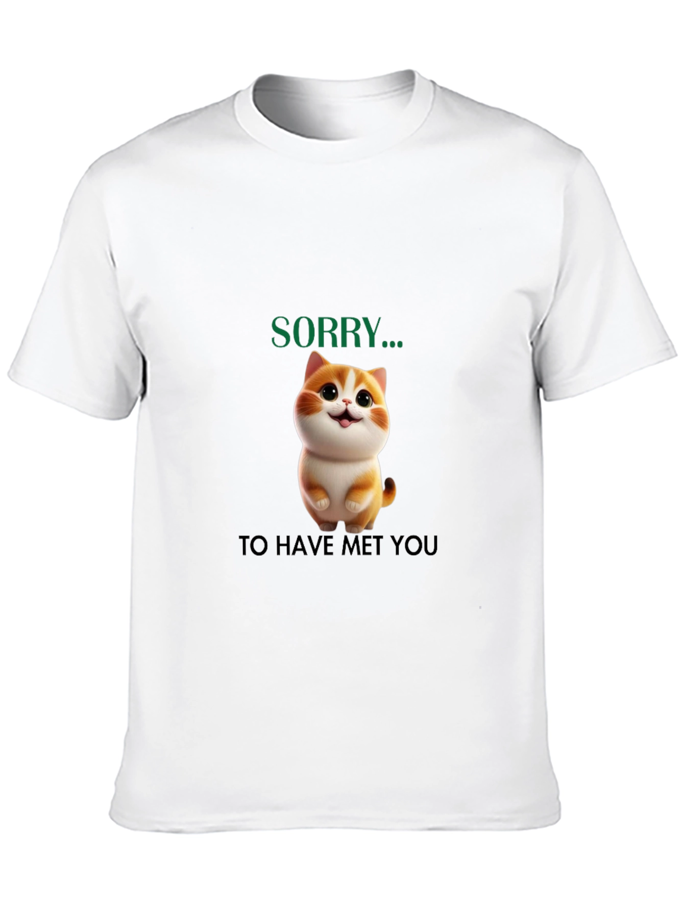 Black Cute Cat "Sorry..." Graphic Tee view 10