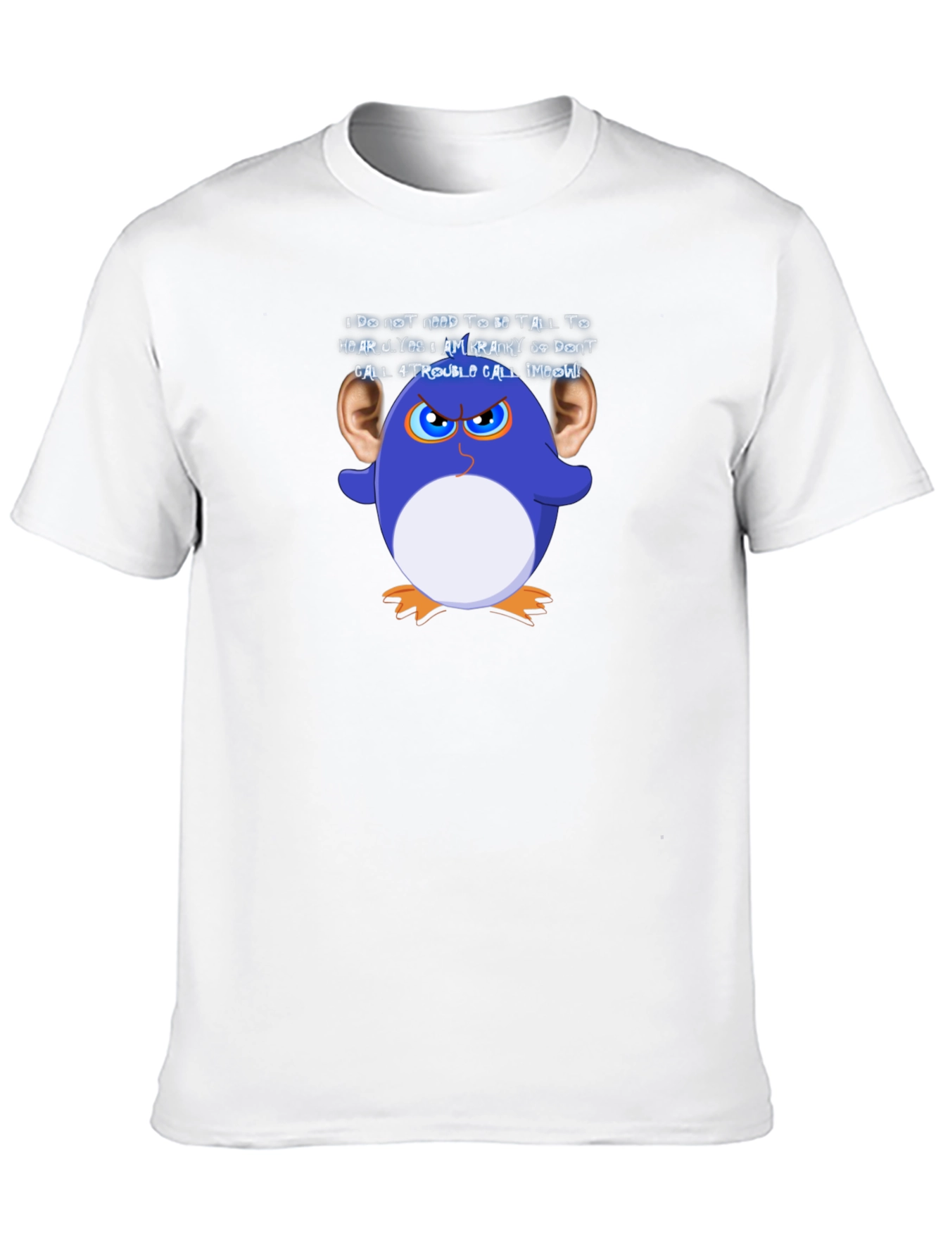 Black Funny Graphic T-Shirt: Cranky Cartoon Penguin view 10