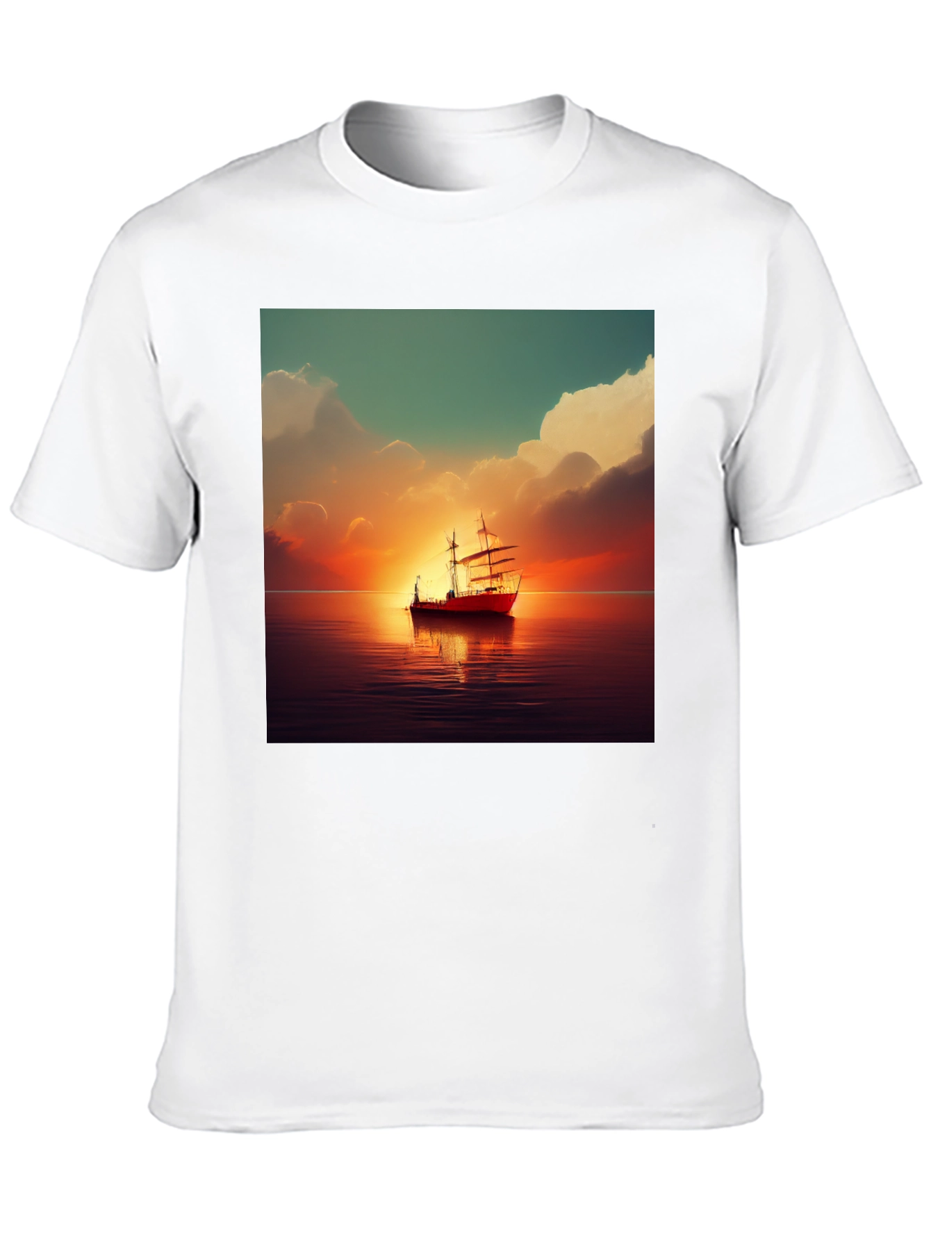 Black Sunset Sailboat Graphic Tee view 10