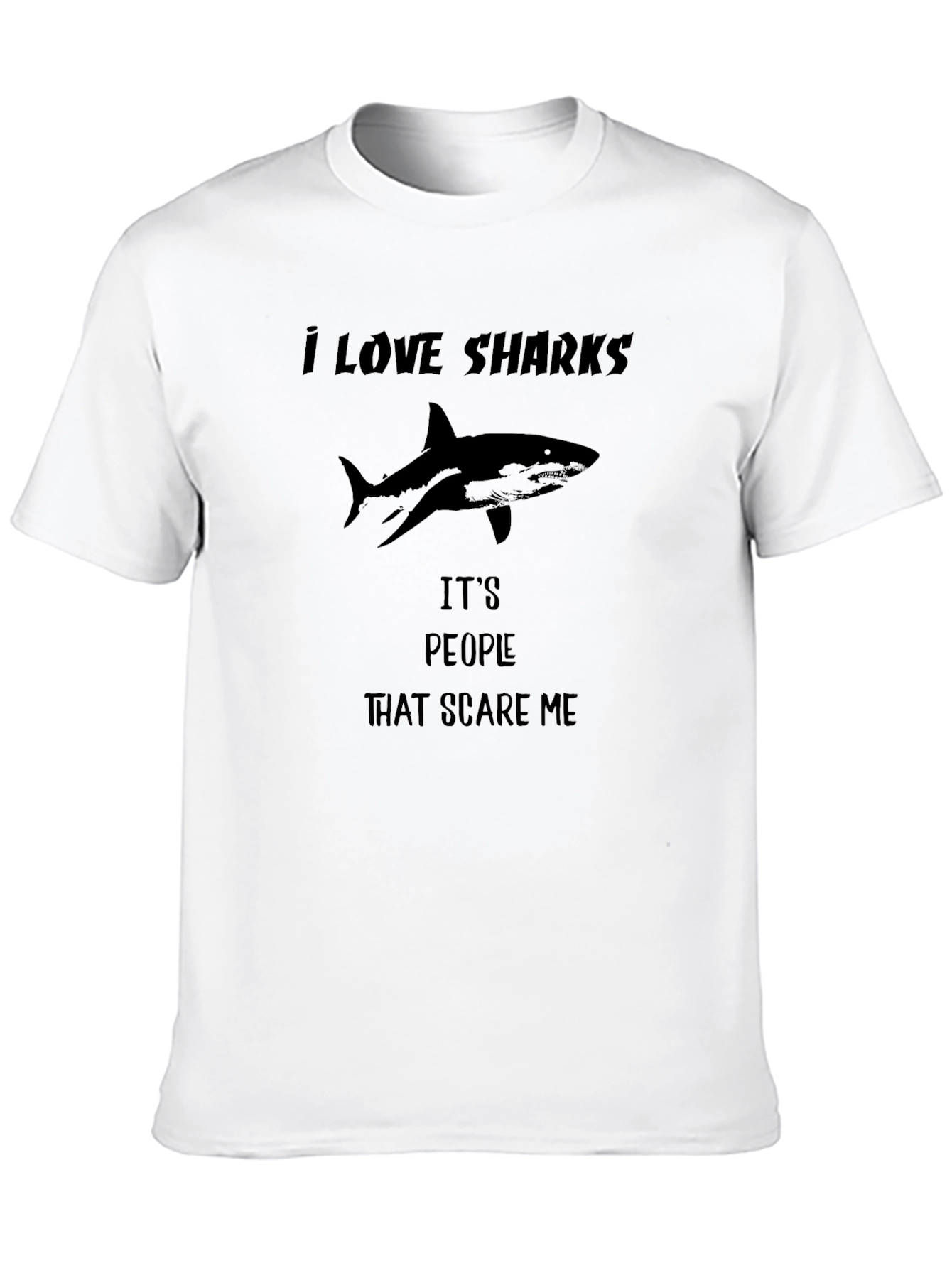 Black I Love Sharks Graphic Tee view 10