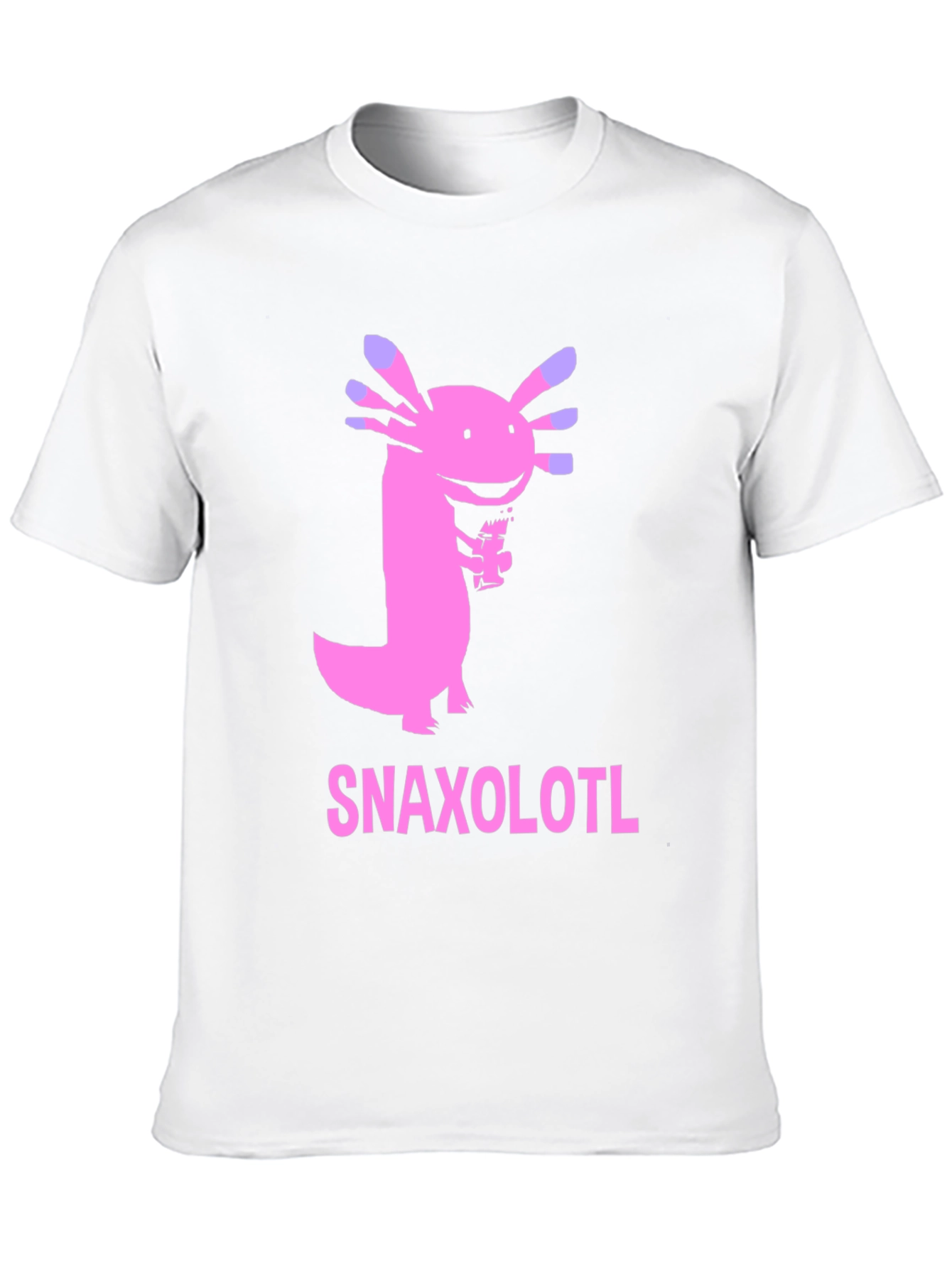 Black Snaxolotl Black T-Shirt - Funny Axolotl Snack Design view 10