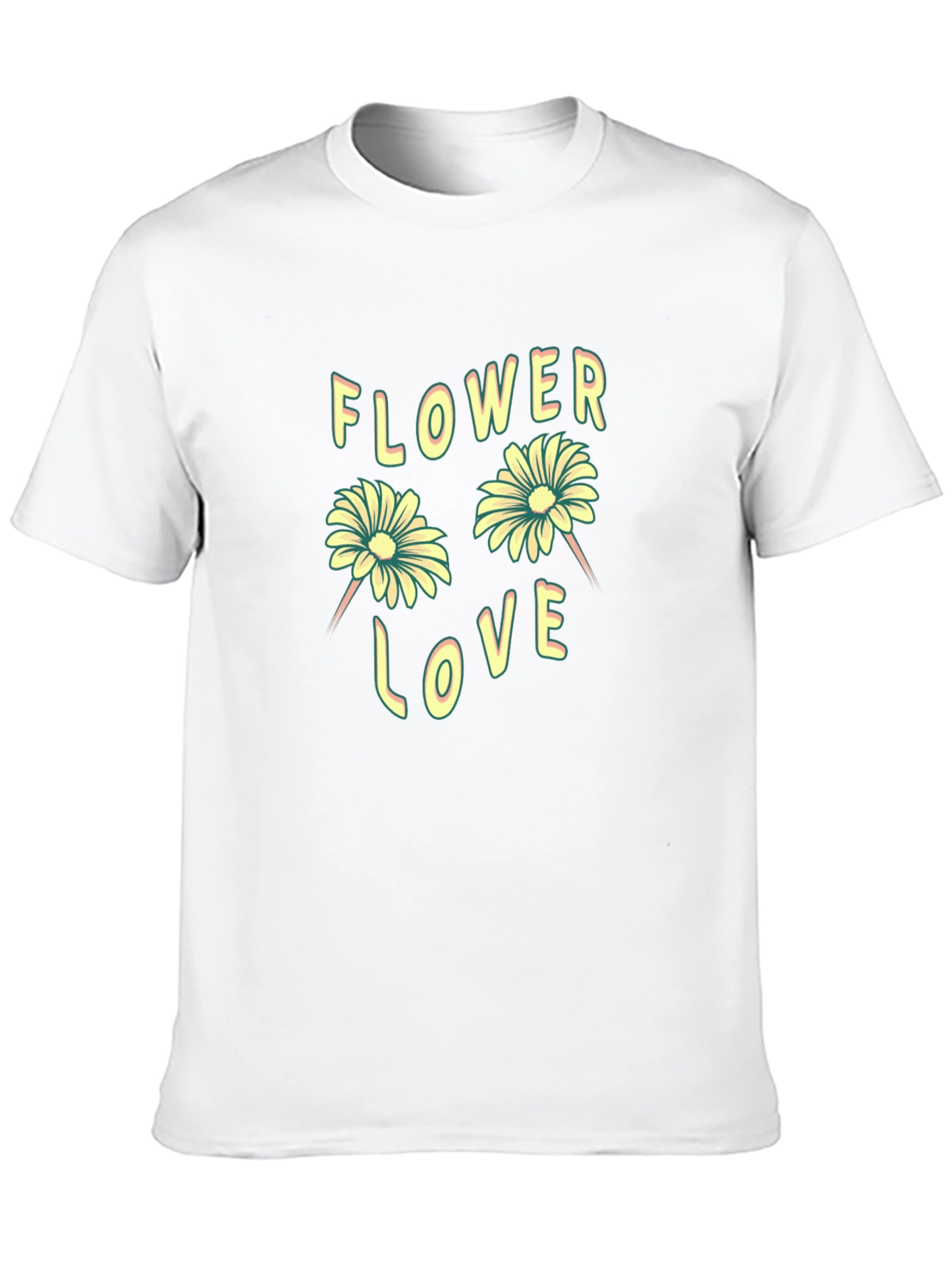 Black Flower Love Graphic Tee - Trendy Unisex T-Shirt view 10