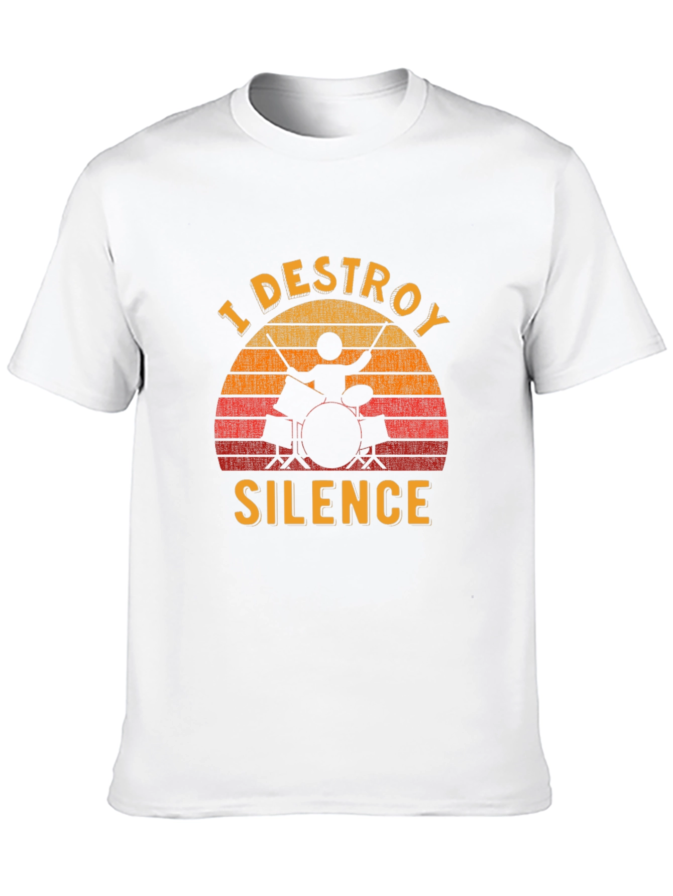 Black I Destroy Silence Drummer T-Shirt view 10