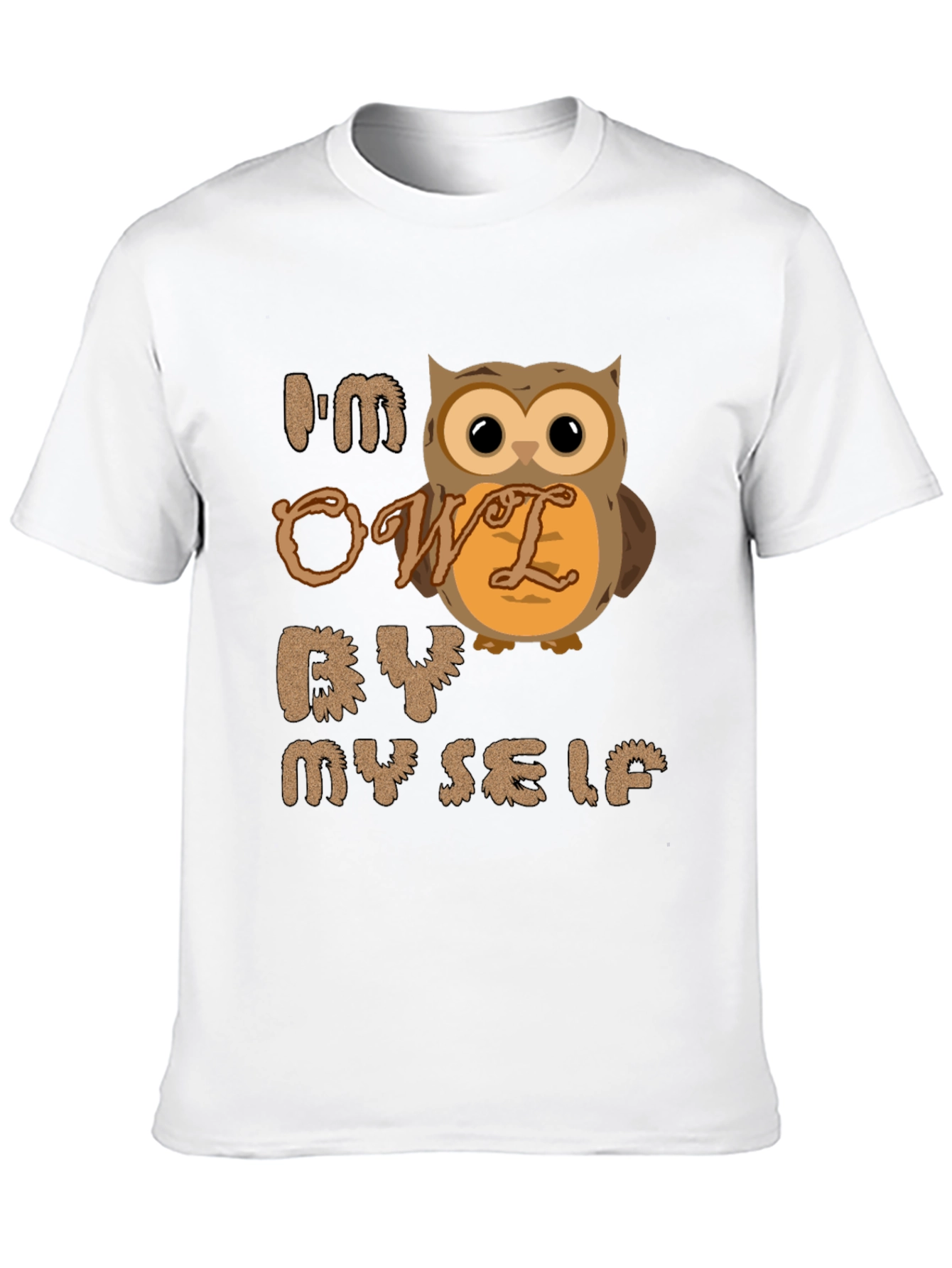 Black I'm Owl By Myself T-Shirt - Funny Novelty Tee view 10
