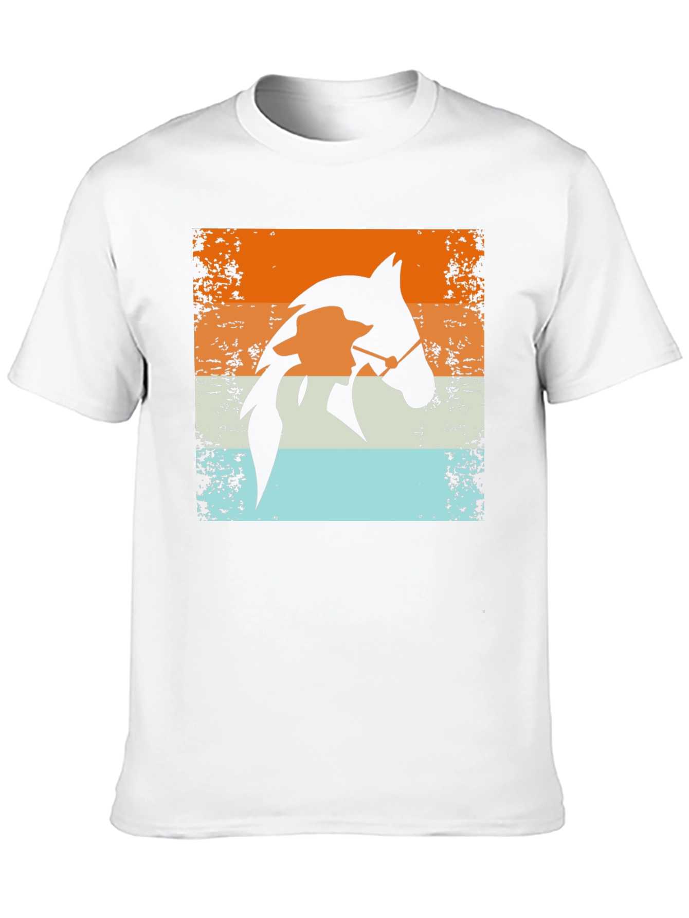 Black Retro Horse Rider T-Shirt - Equestrian Style view 10