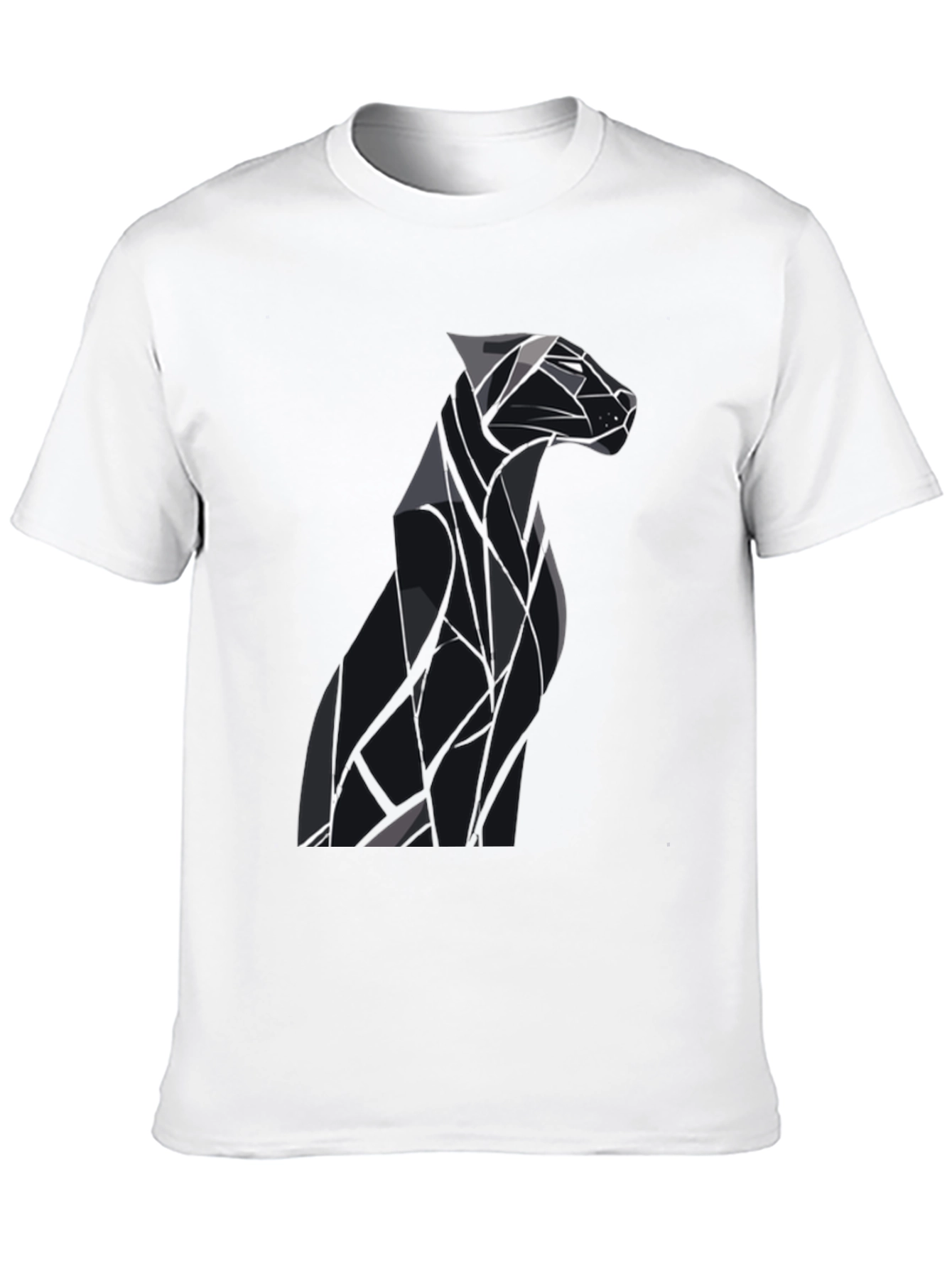 Black Geometric Dog Graphic Tee - Modern Style view 10