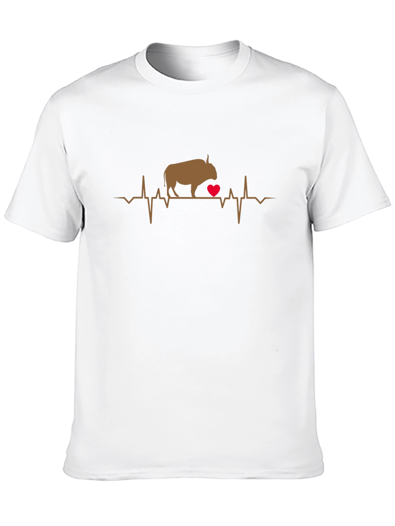 Black Heartbeat Buffalo Graphic Tee - Black Cotton Shirt view 10