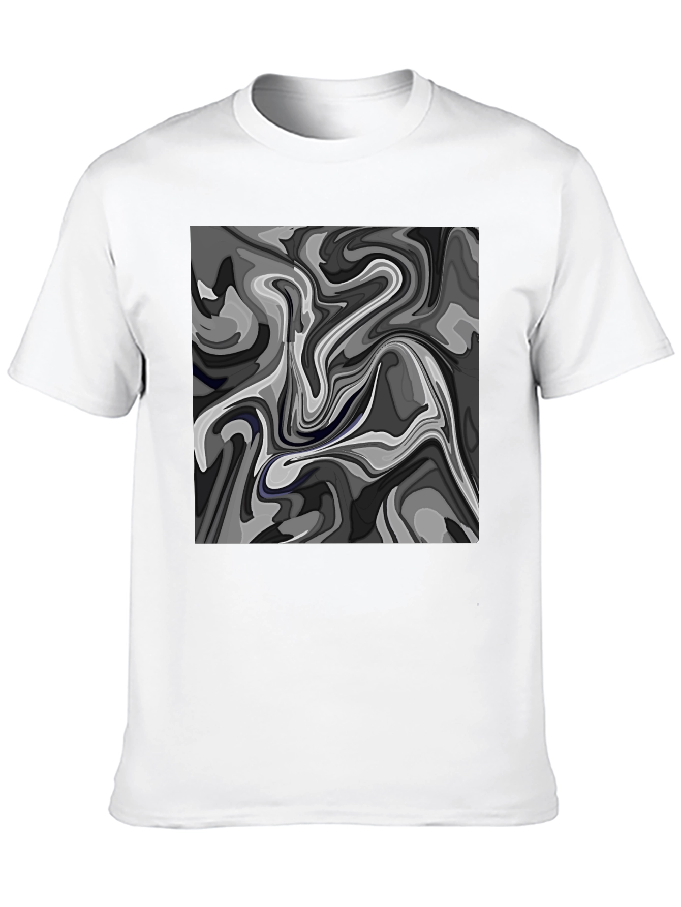 Black Abstract Swirl Graphic T-Shirt view 10