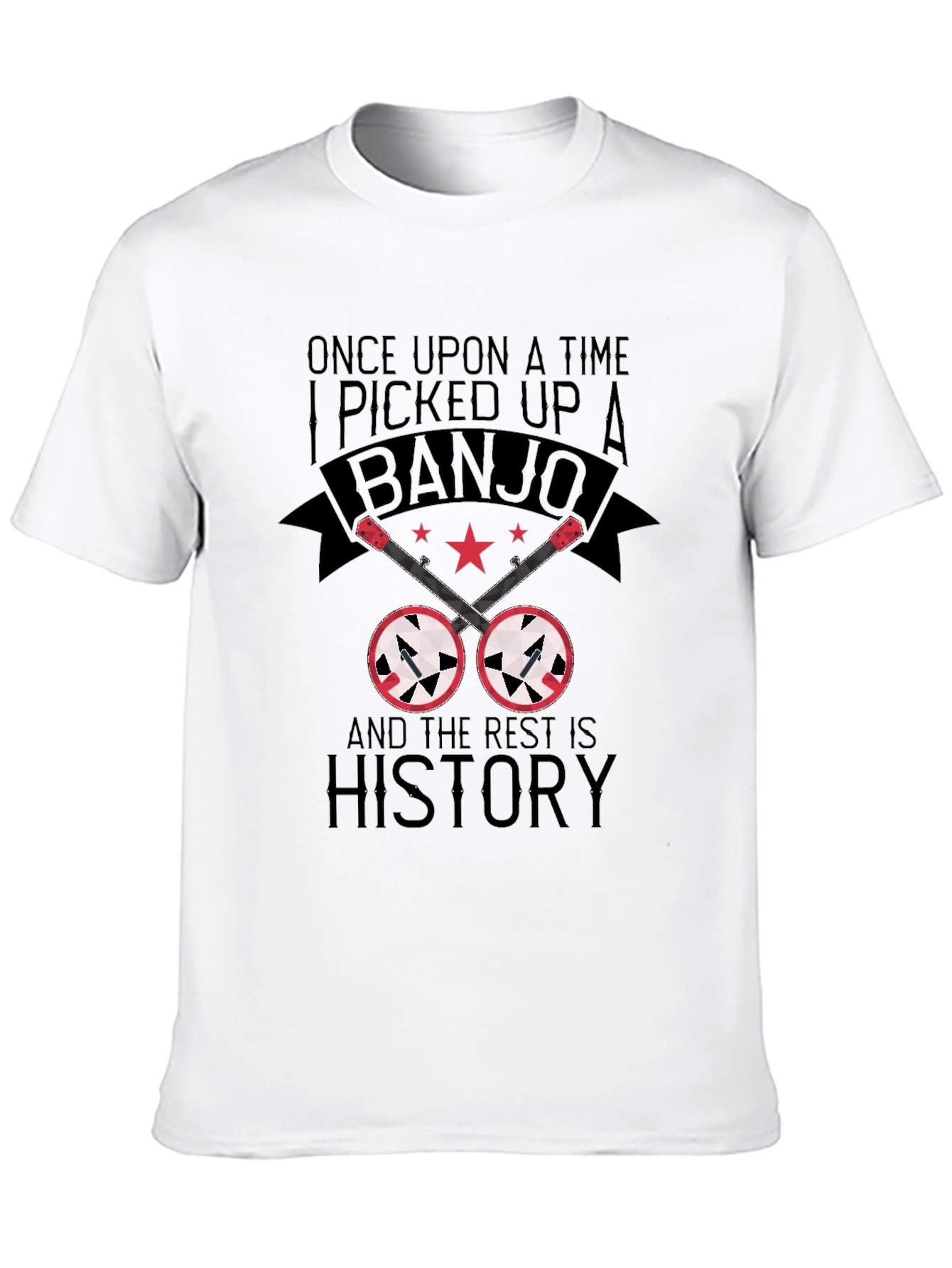 Black Banjo Player T-Shirt: Once Upon a Time I Picked Up a Banjo view 10