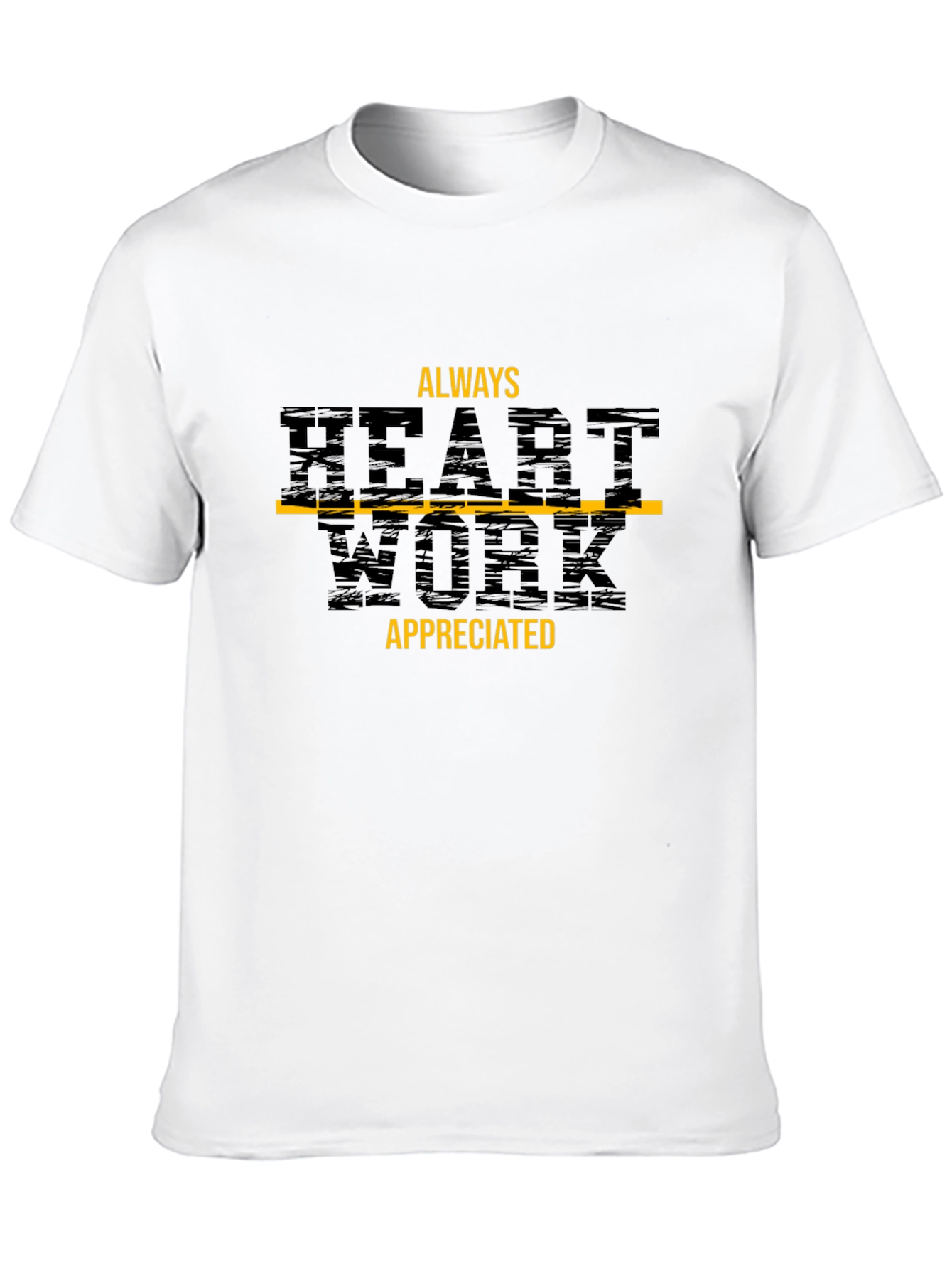 Black Heart Work Appreciated T-Shirt - Premium Black Tee view 10