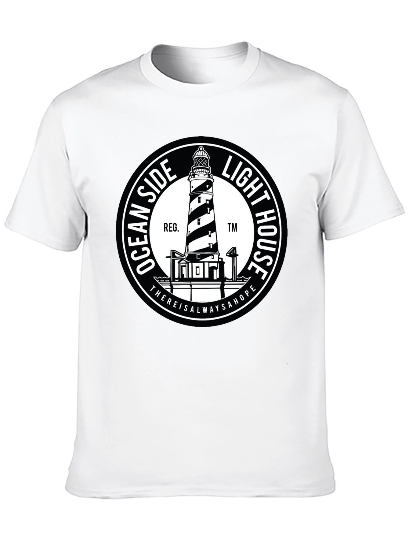 Black Oceanside Lighthouse T-Shirt - Black Graphic Tee view 10