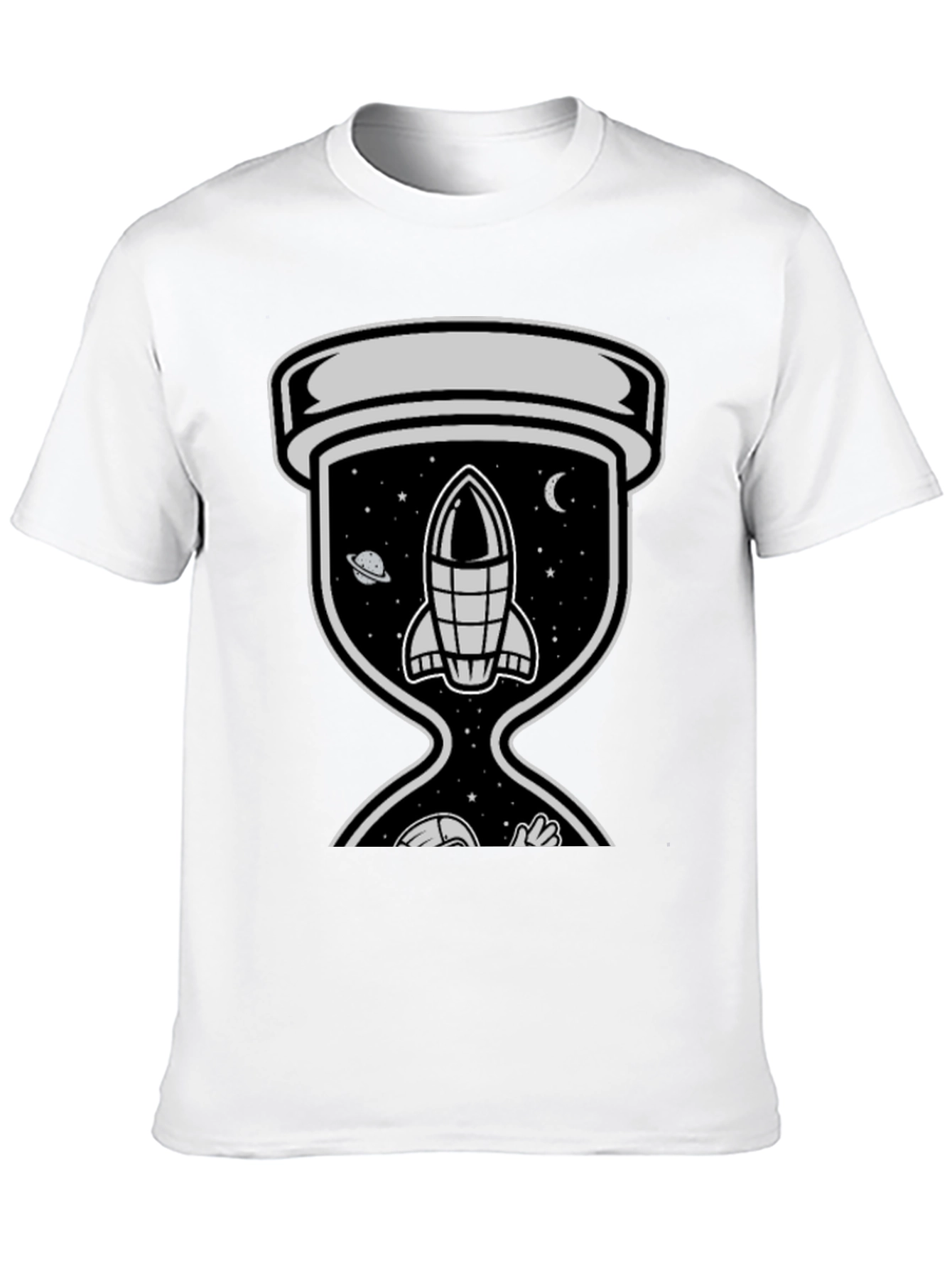 Black Space Hourglass Graphic Tee - Trendy Black T-Shirt view 10