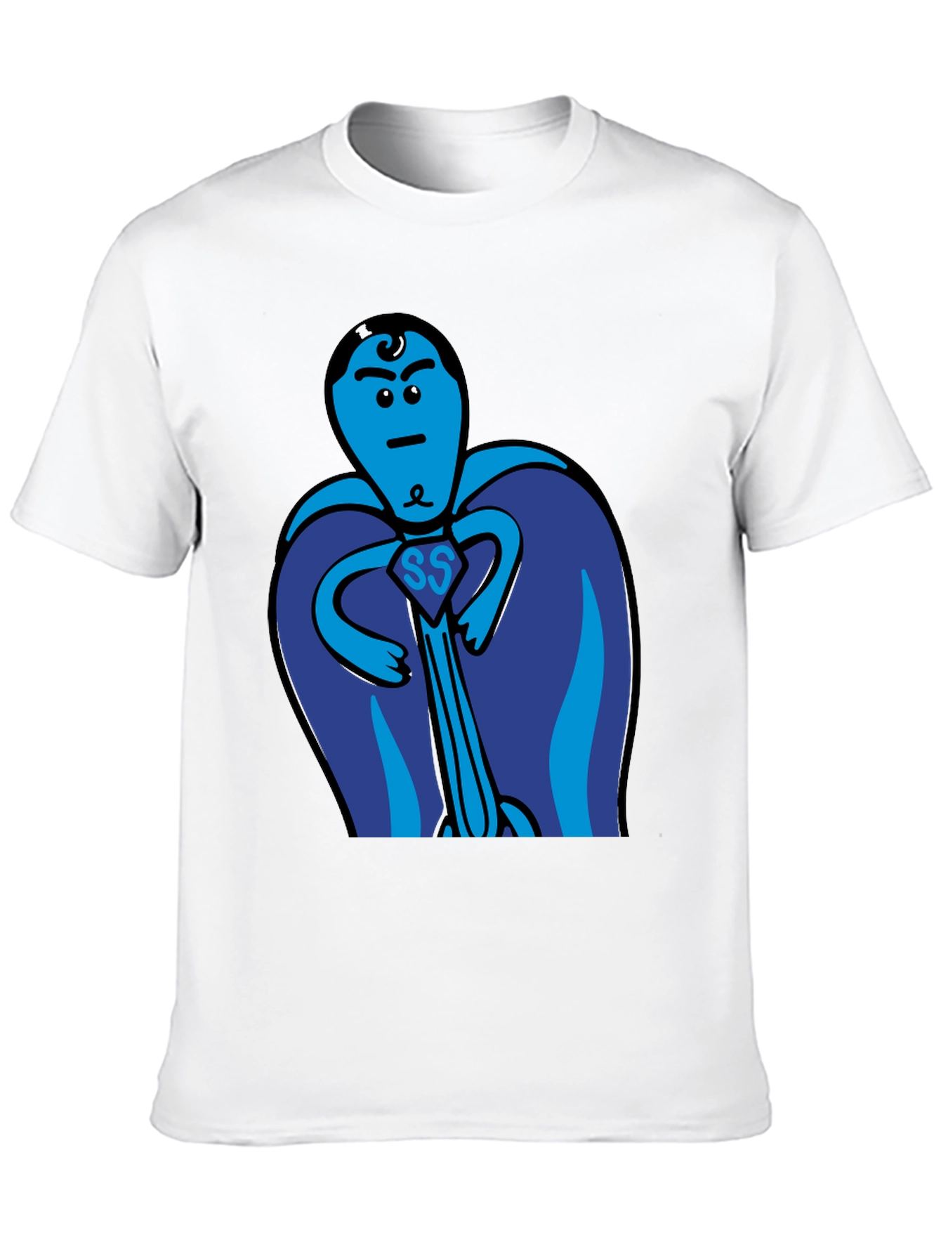 Black Superhero Cartoon T-Shirt - Black Cotton Tee view 10