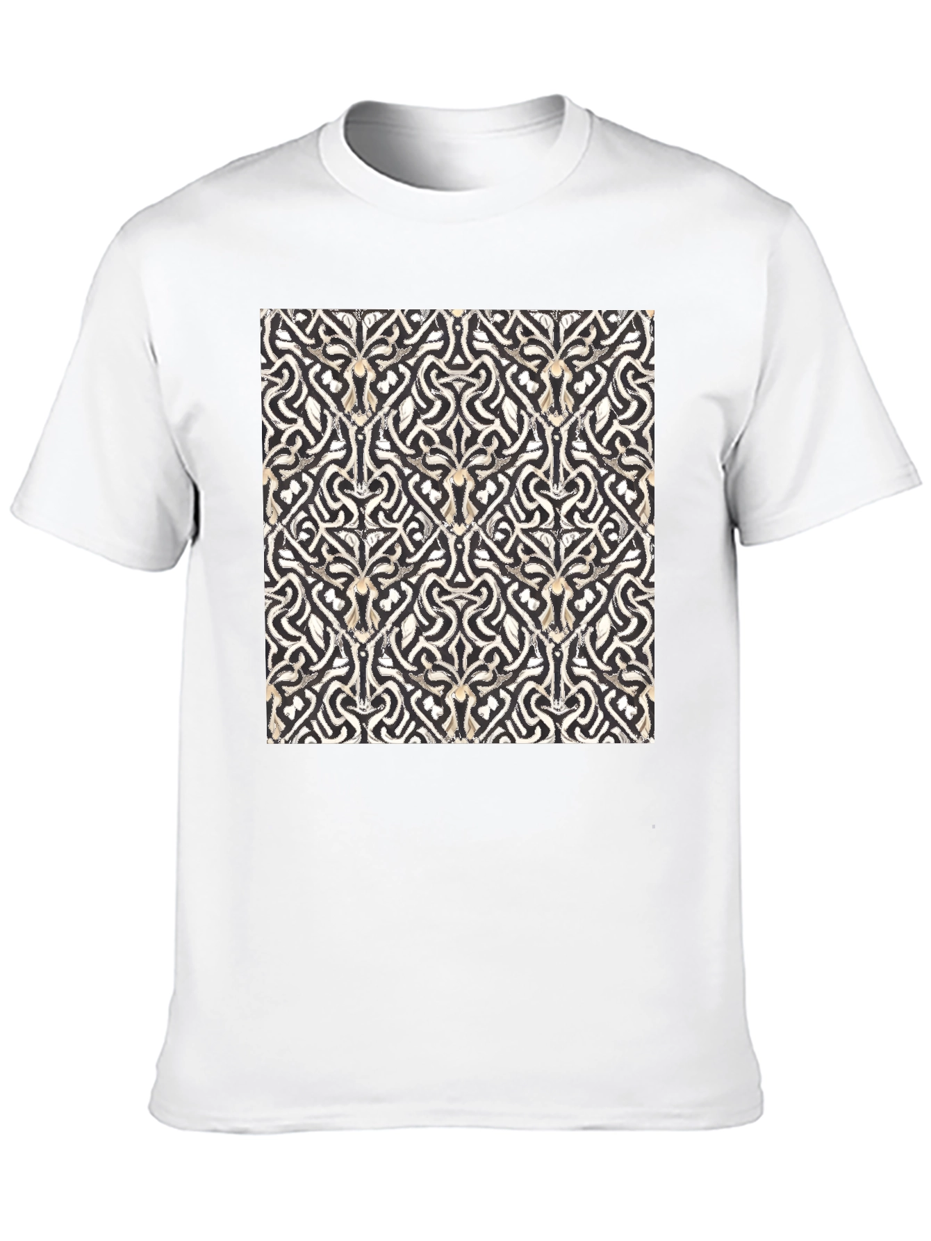 Black Abstract Pattern Black T-Shirt view 10