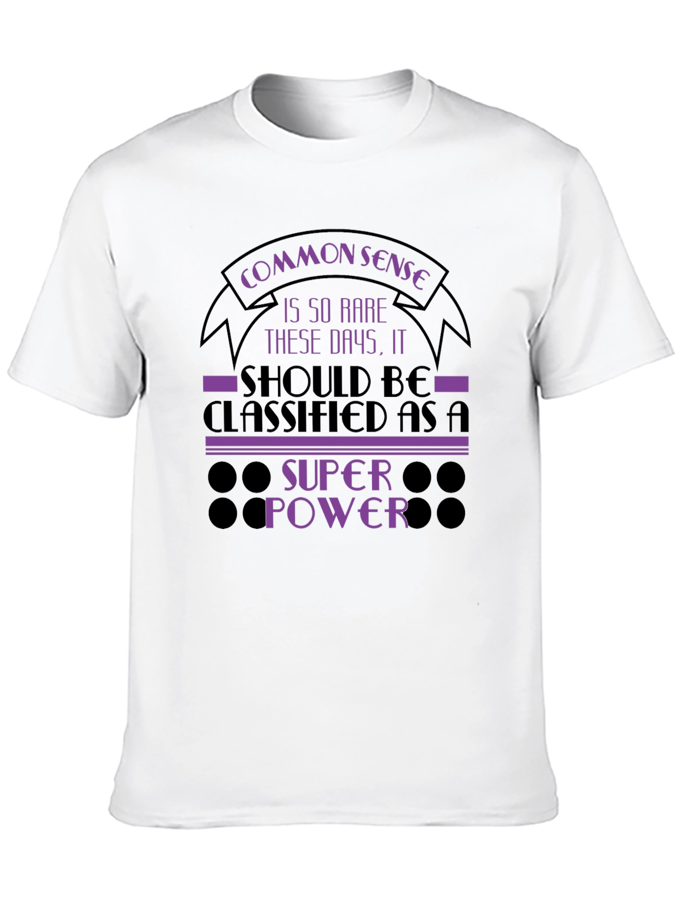 Black Common Sense Super Power Graphic T-Shirt view 10