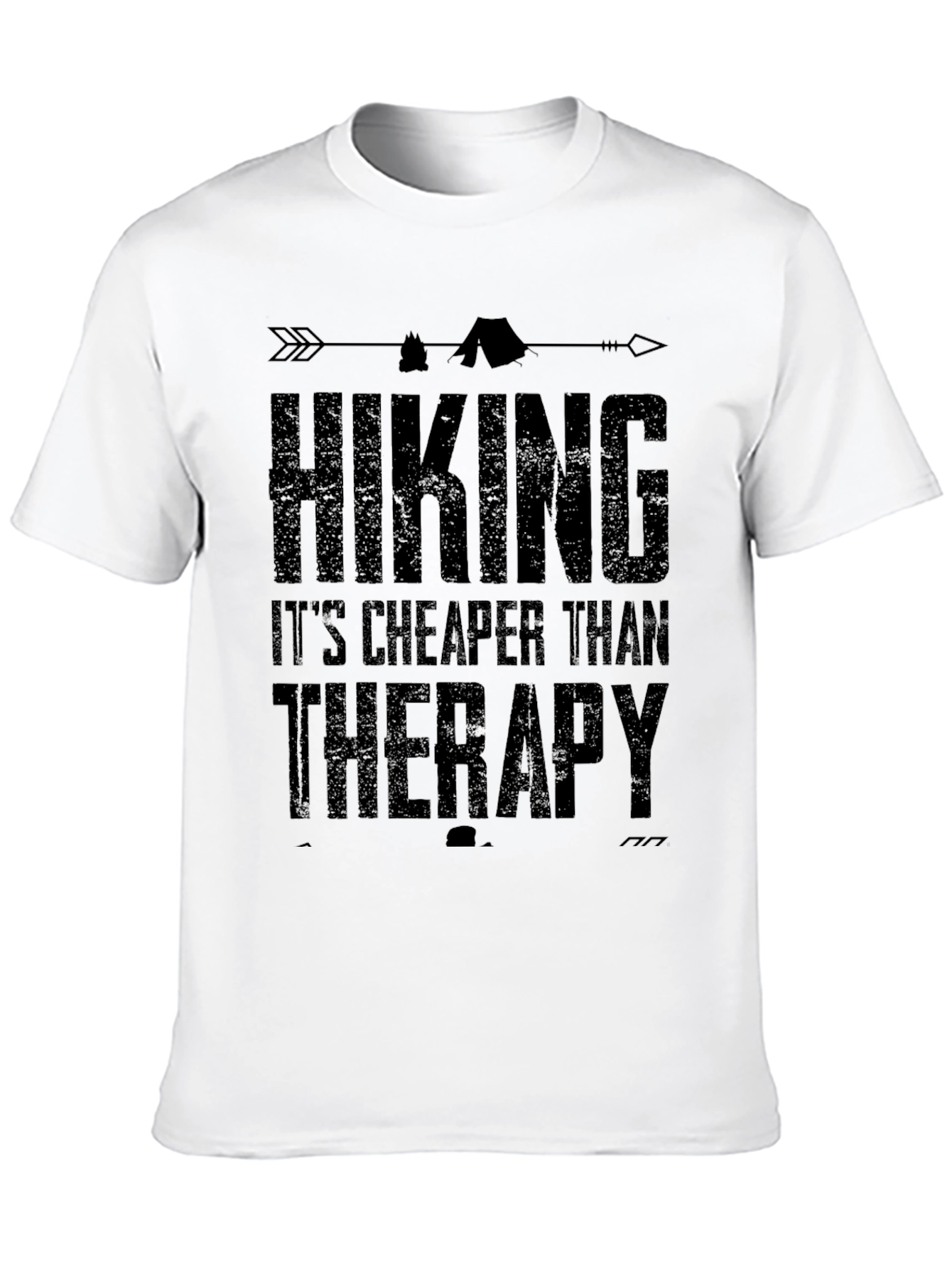 Black Hiking is Cheaper Than Therapy Graphic T-Shirt view 10