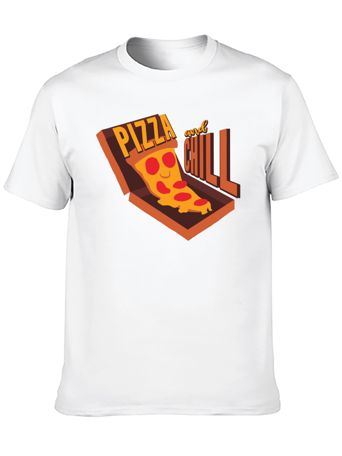 Black Pizza and Chill Graphic T-Shirt - Casual Comfort view 10