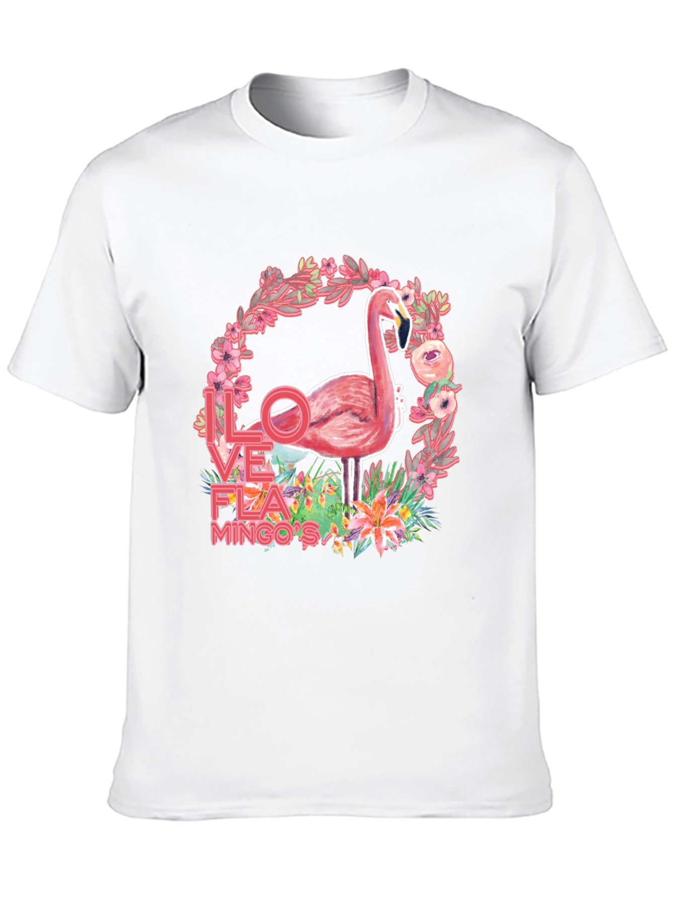 Black I Love Flamingos Graphic T-Shirt view 10