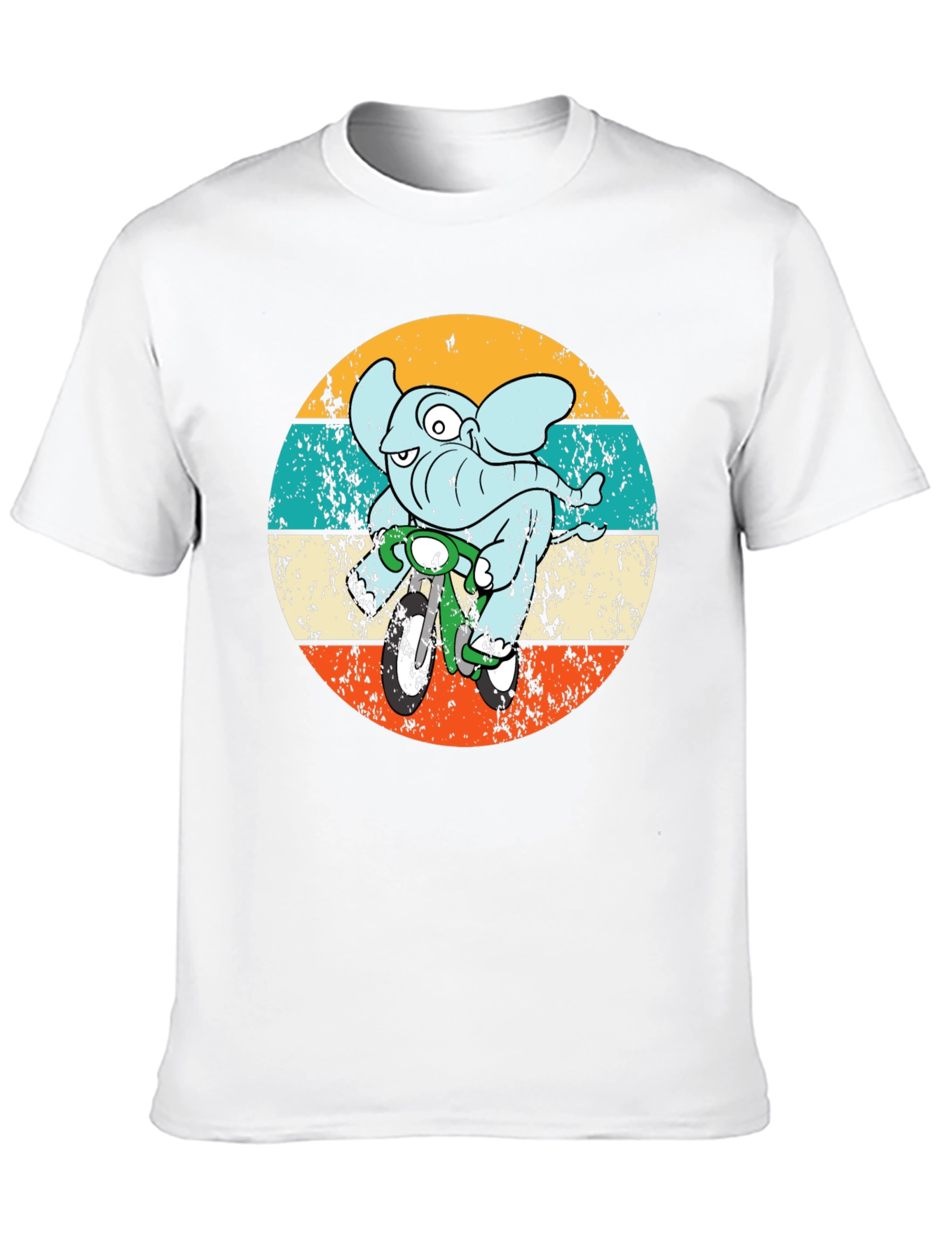 Black Elephant on Bike Graphic T-Shirt view 10
