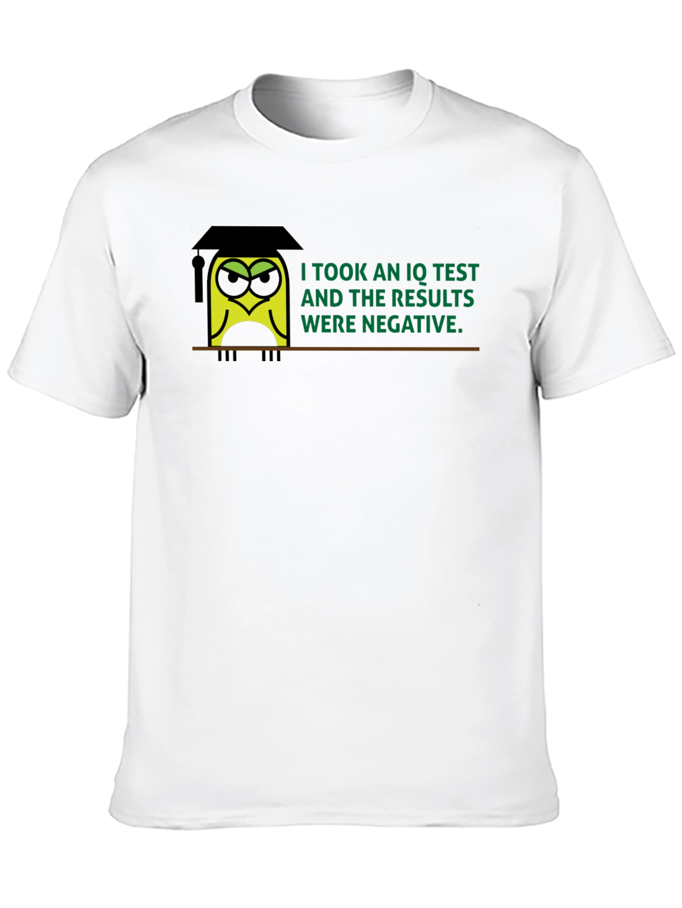 Black Negative IQ Test Owl Humor Graphic T-Shirt view 10