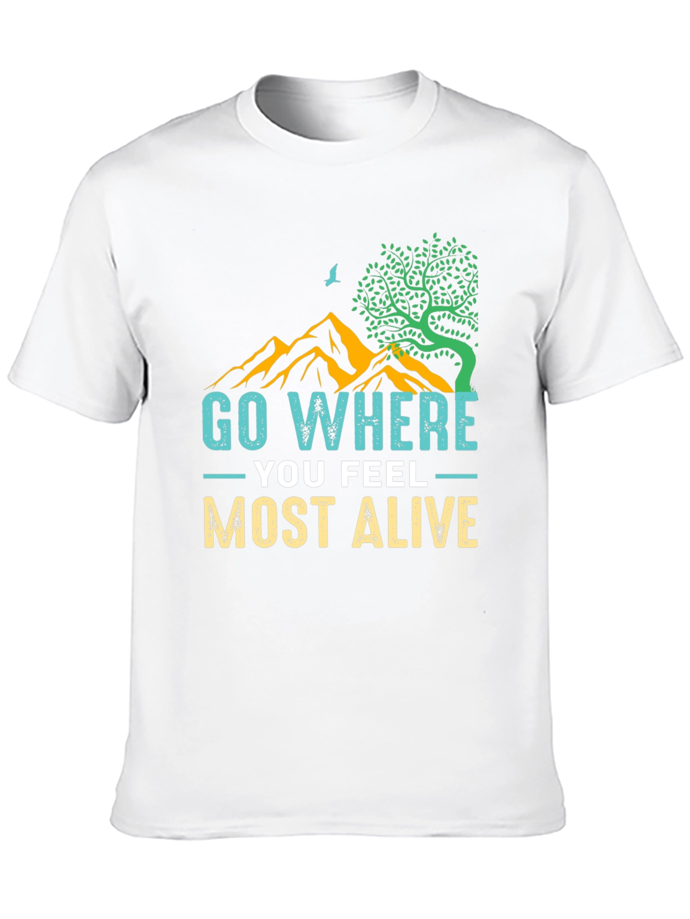 Black Go Where You Feel Most Alive Graphic Tee view 10