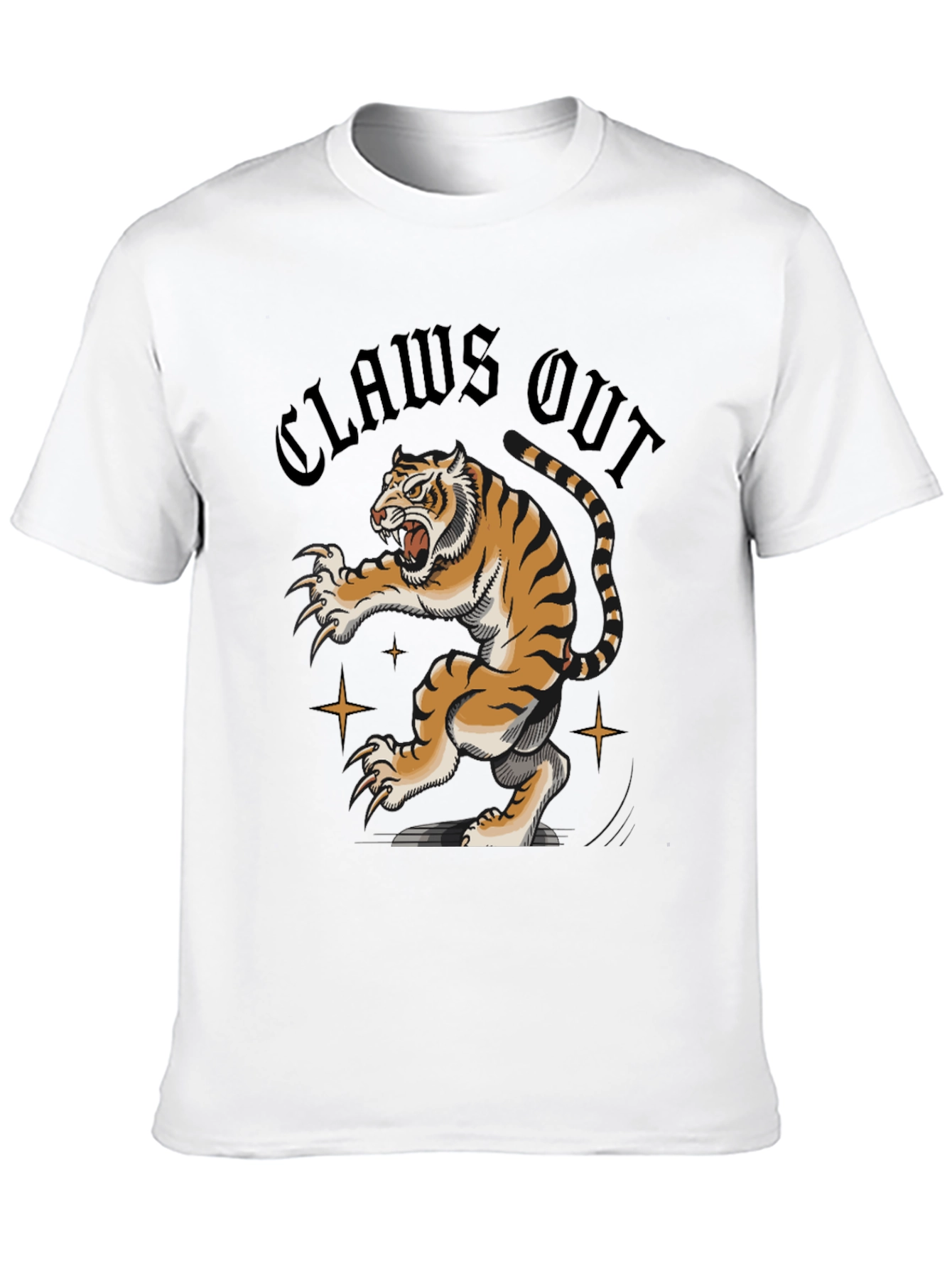 Black Claws Out Tiger Graphic Tee - Black view 10