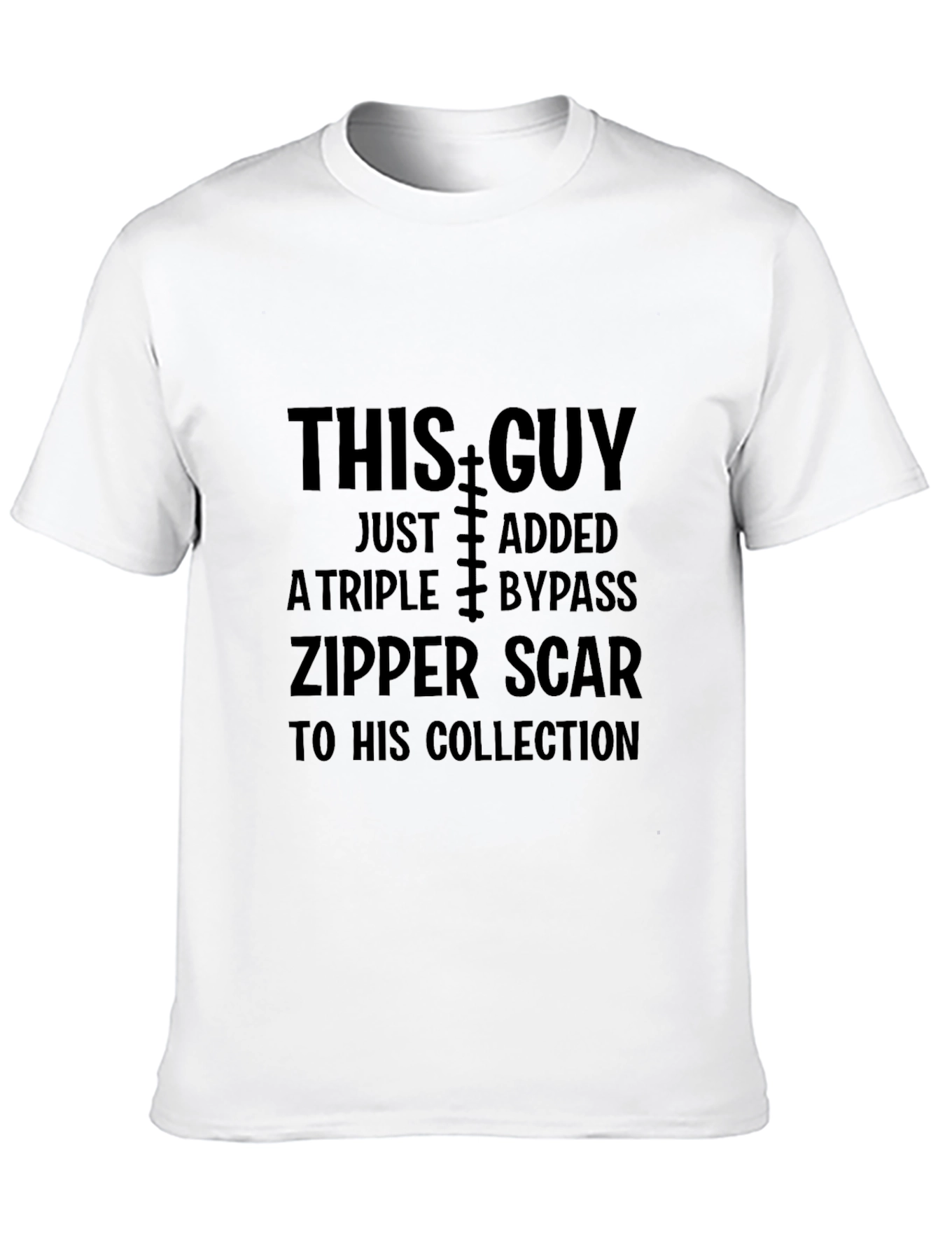 Black Triple Bypass Zipper Scar T-Shirt view 10