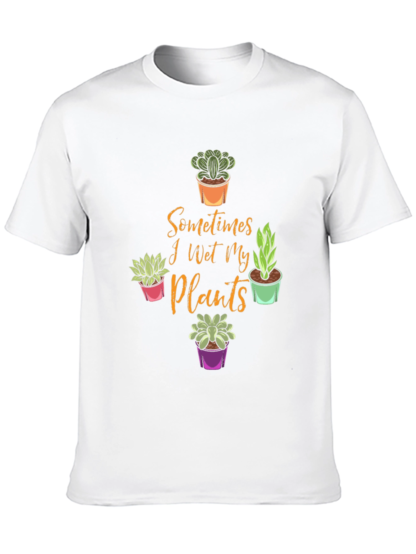 Black Funny Plant Lover T-Shirt - Sometimes I Wet My Plants view 10