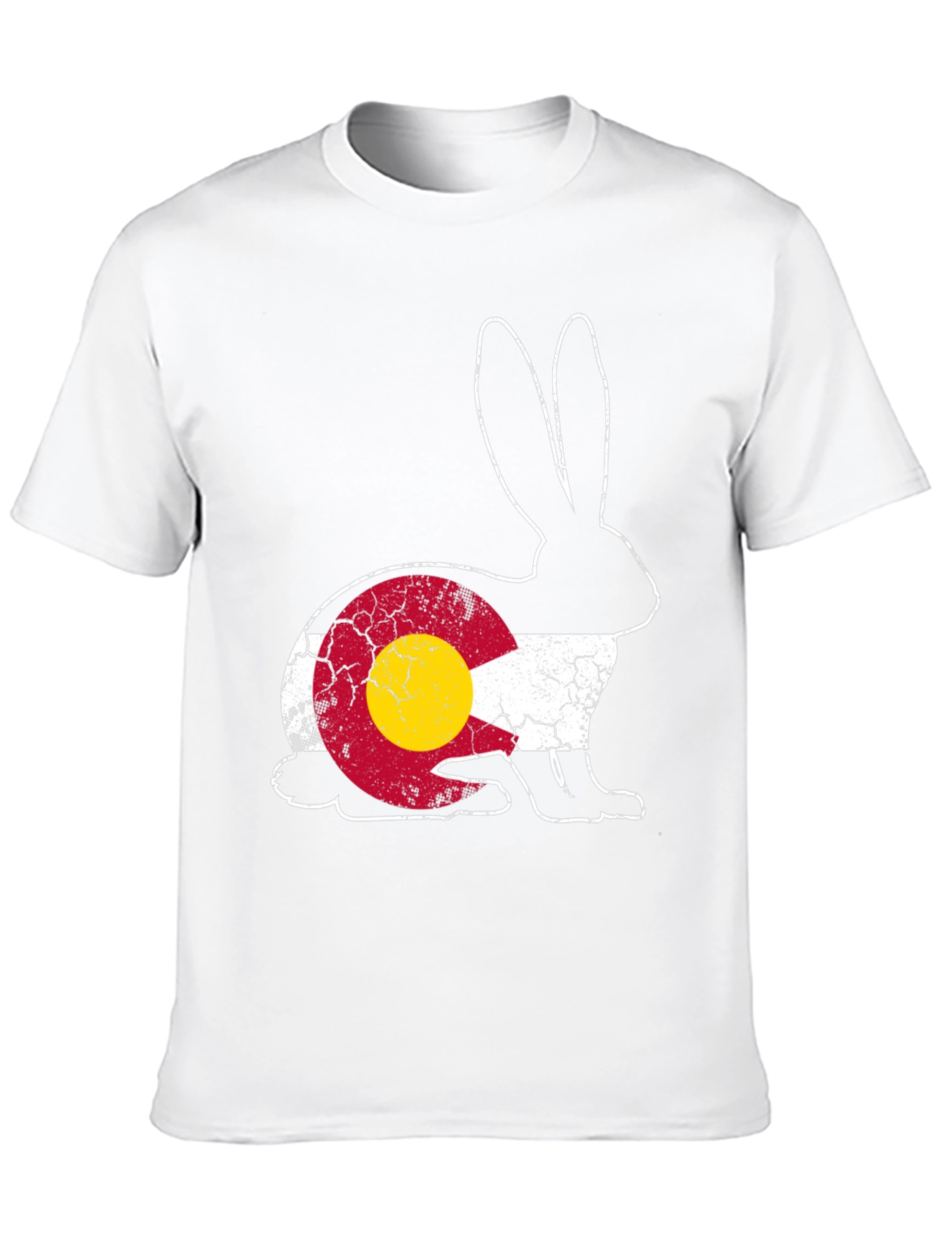 Black Colorado Flag Rabbit Graphic Tee view 10