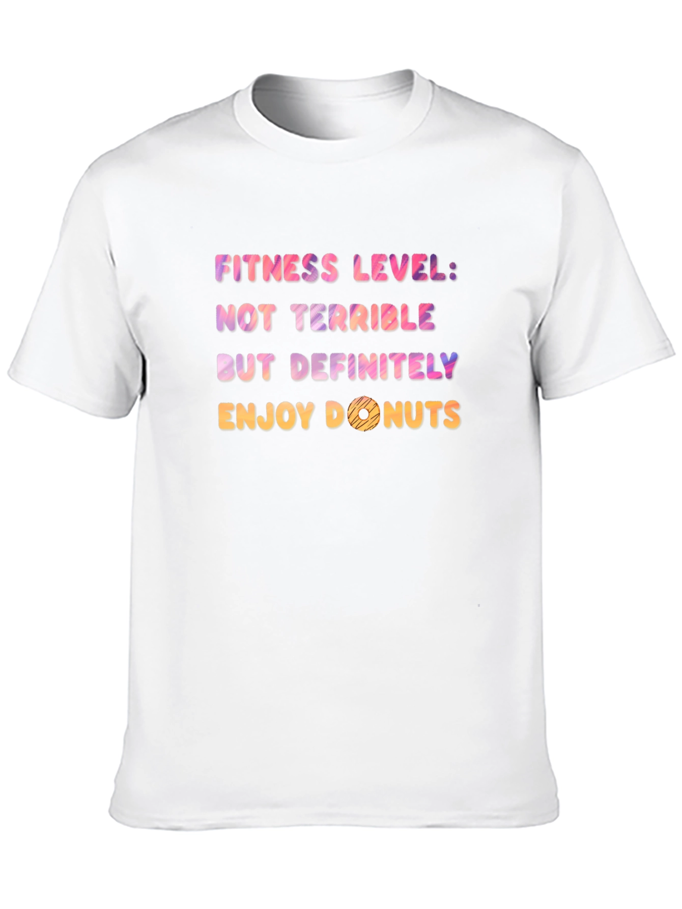Black Funny Fitness Level Donuts Graphic Tee view 10
