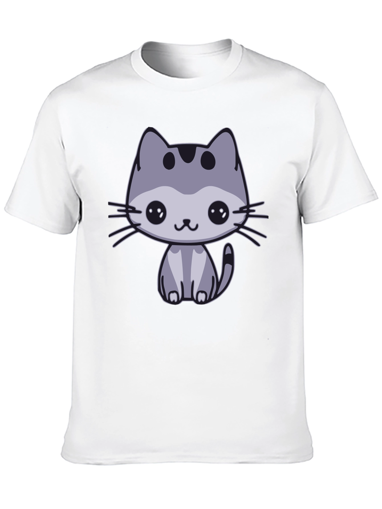 Black Cute Cat Graphic Black T-Shirt view 10