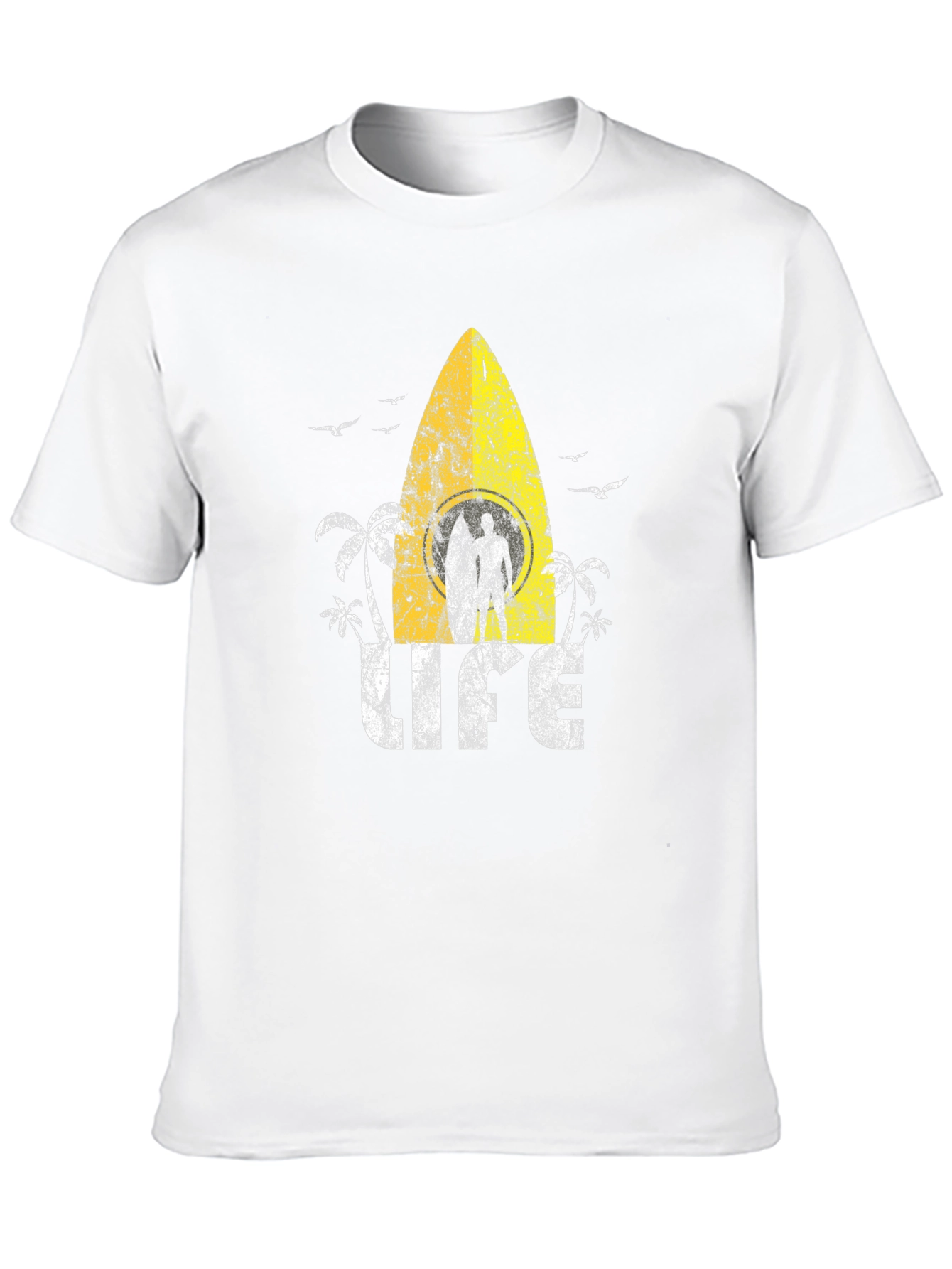 Black Surf Life T-Shirt - Distressed Design view 10