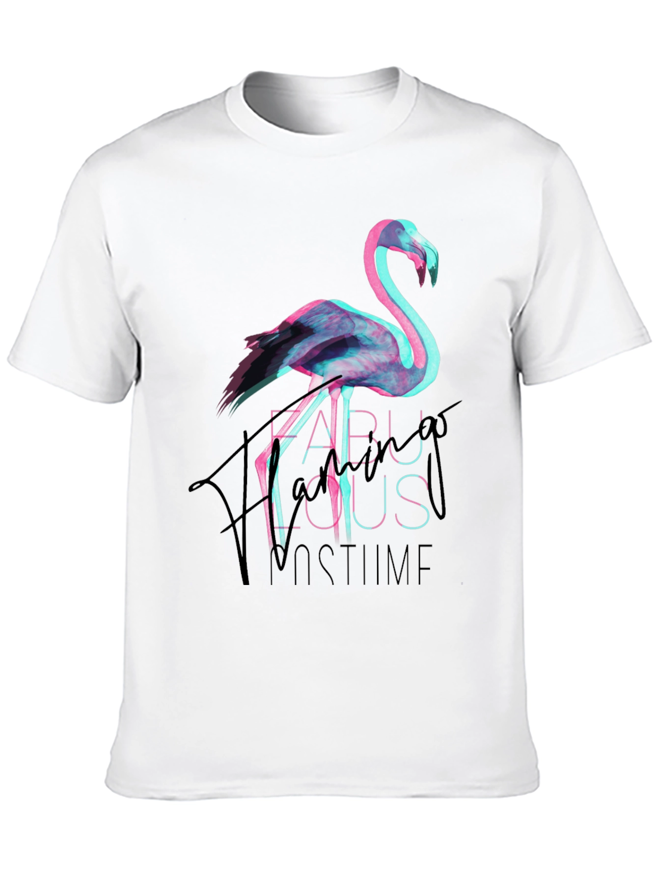 Black Fabulous Flamingo Costume Party Tee view 10