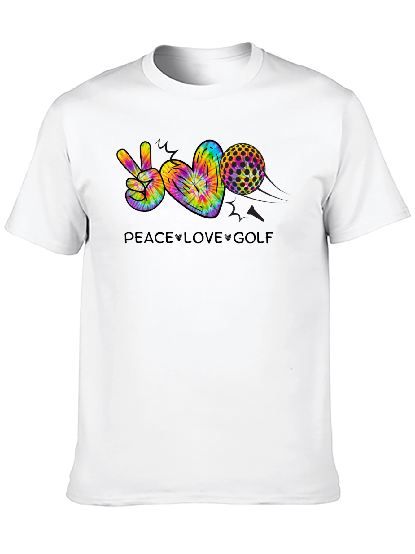 Black Peace Love Golf T-Shirt view 10