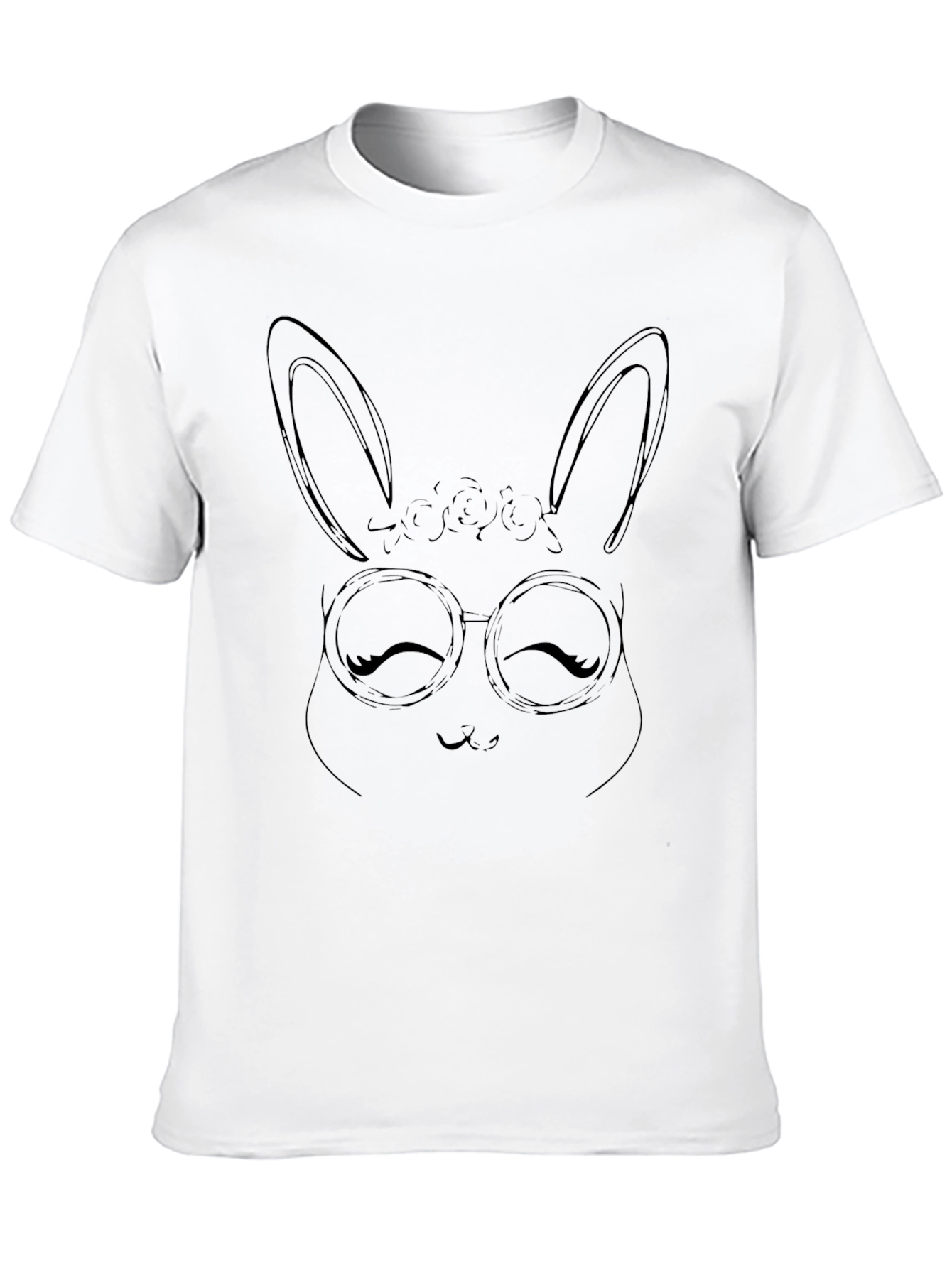 Black Bunny Glasses T-Shirt - Cute Animal Tee view 10