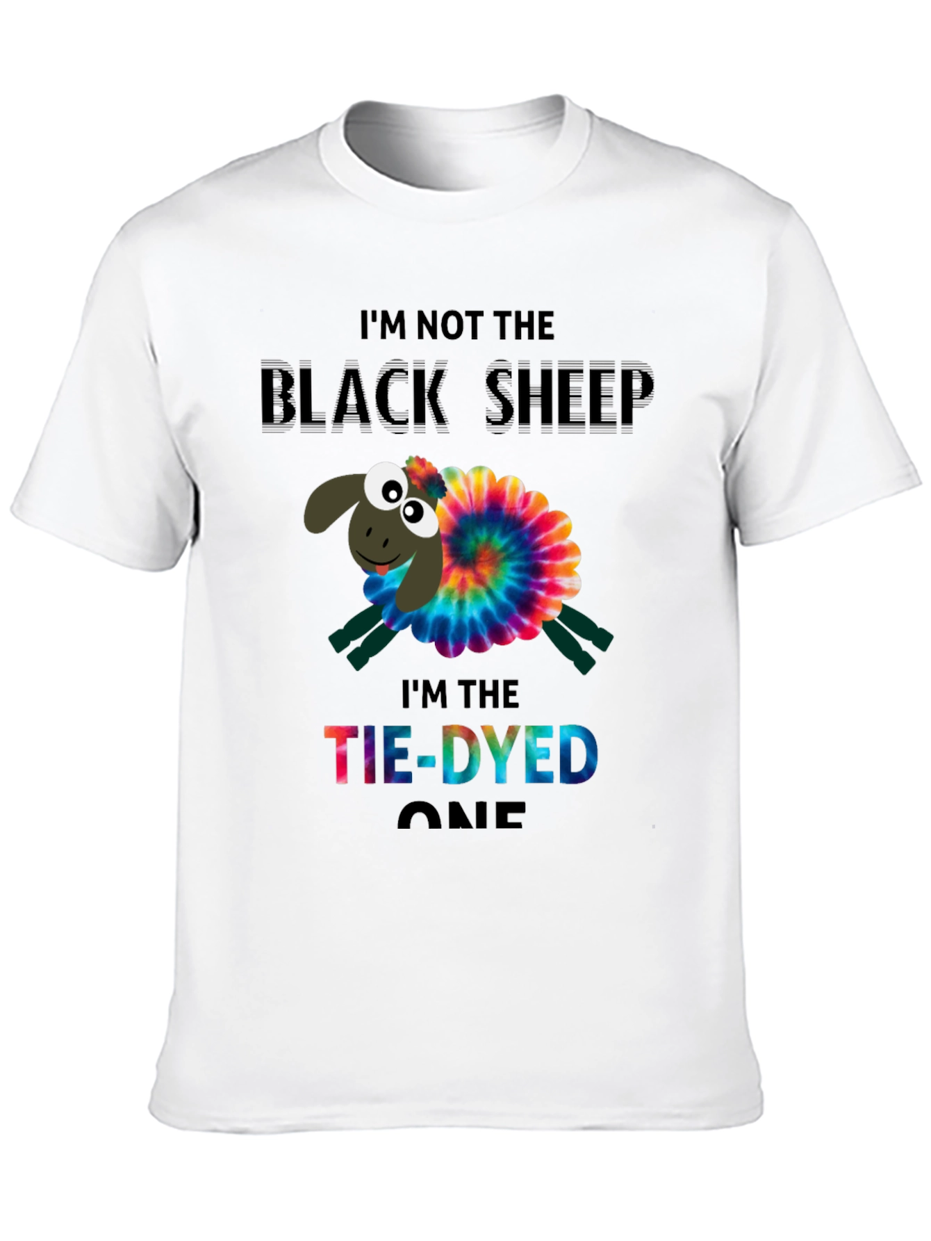 Black Tie-Dyed Sheep Graphic Tee view 10