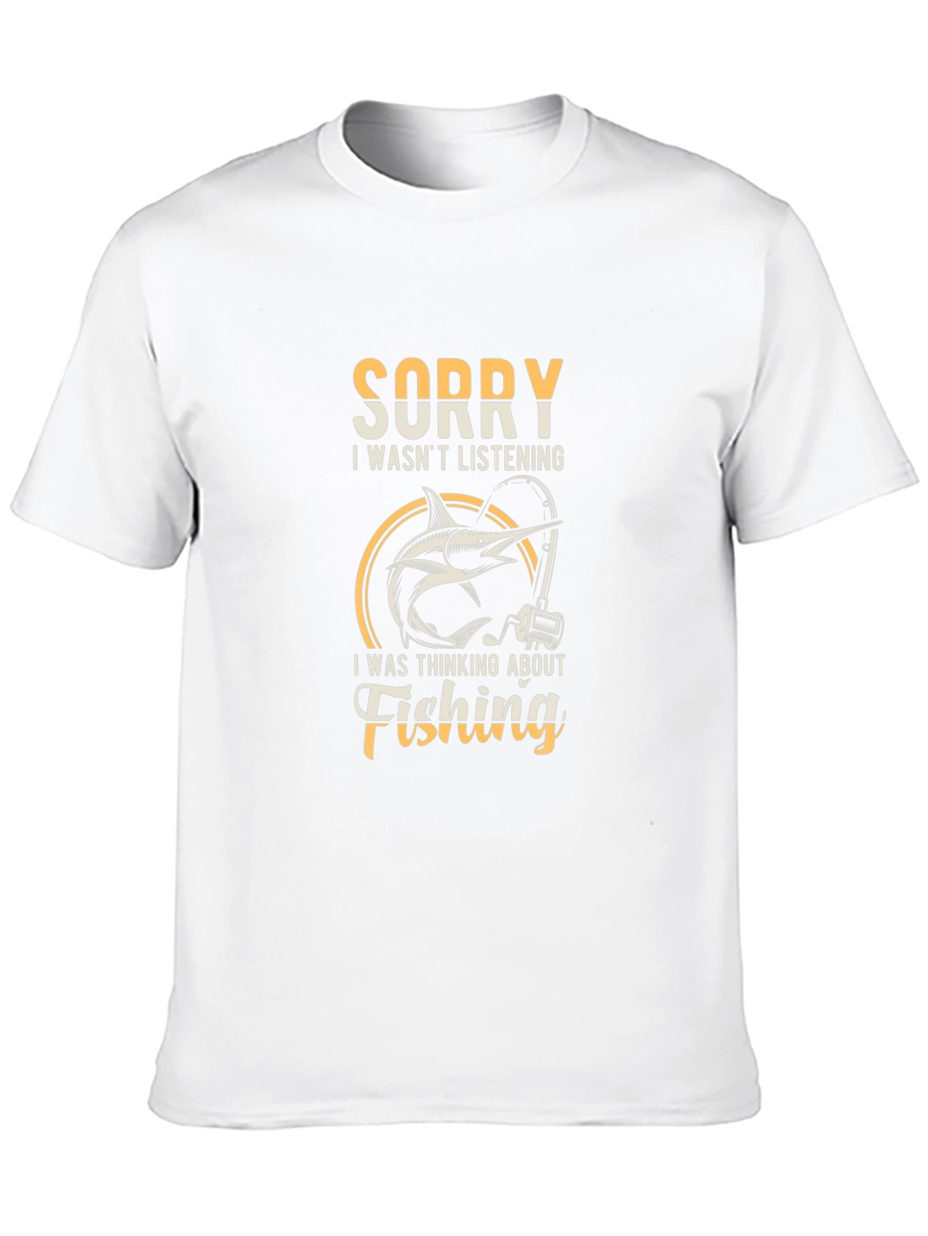 Black Fishing T-Shirt: Sorry I Wasn't Listening view 10