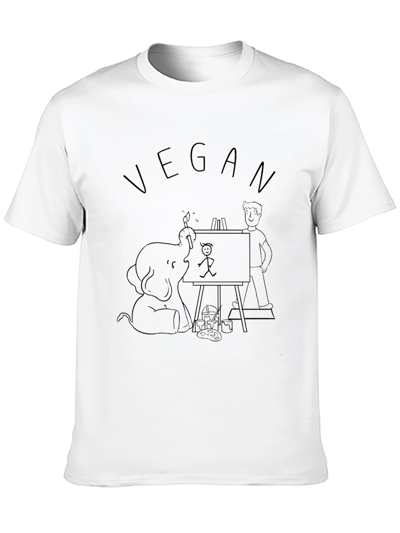 Black Vegan Elephant Artist T-Shirt view 10