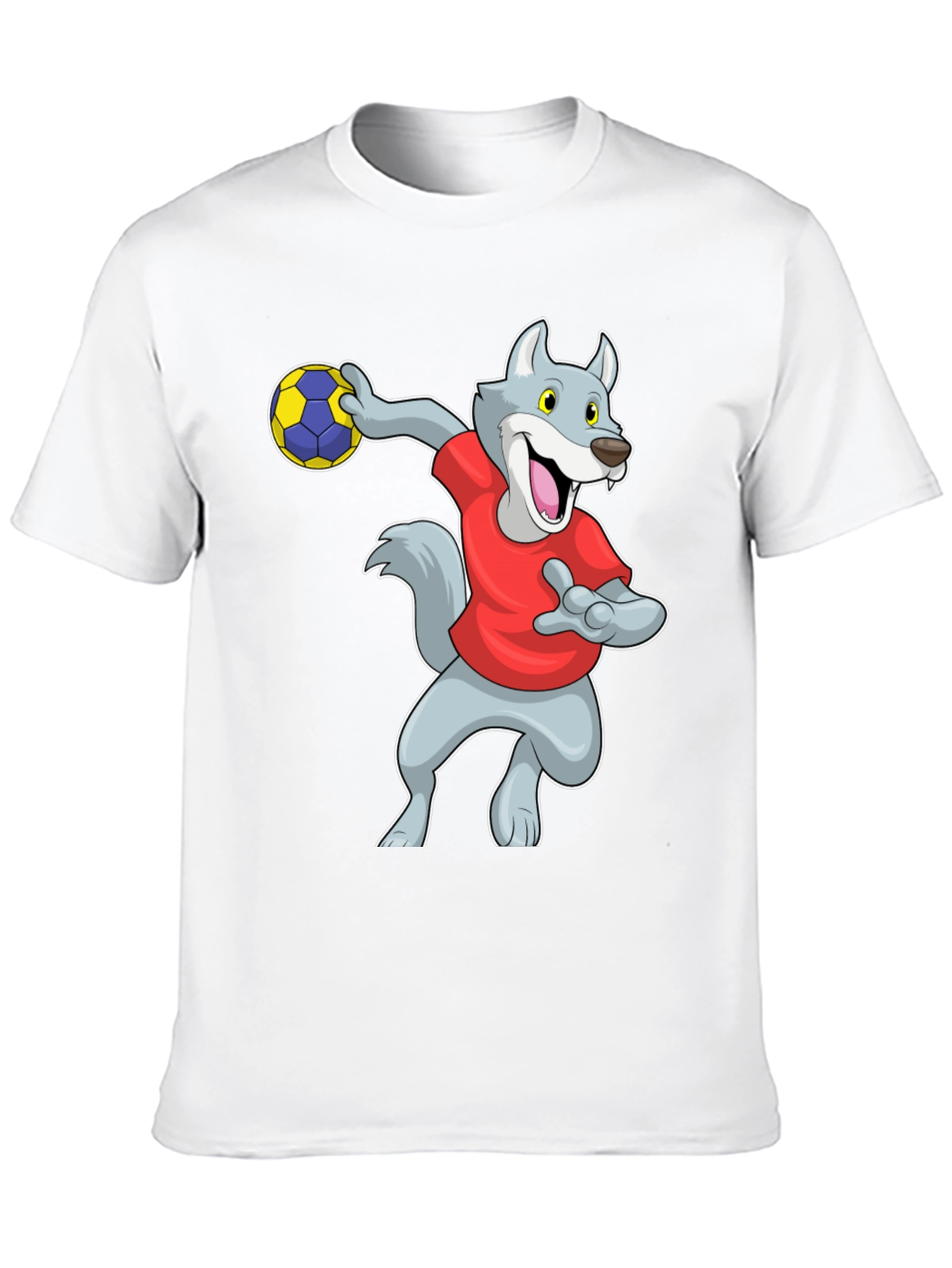 Black Wolf Handball Player Graphic T-Shirt view 10