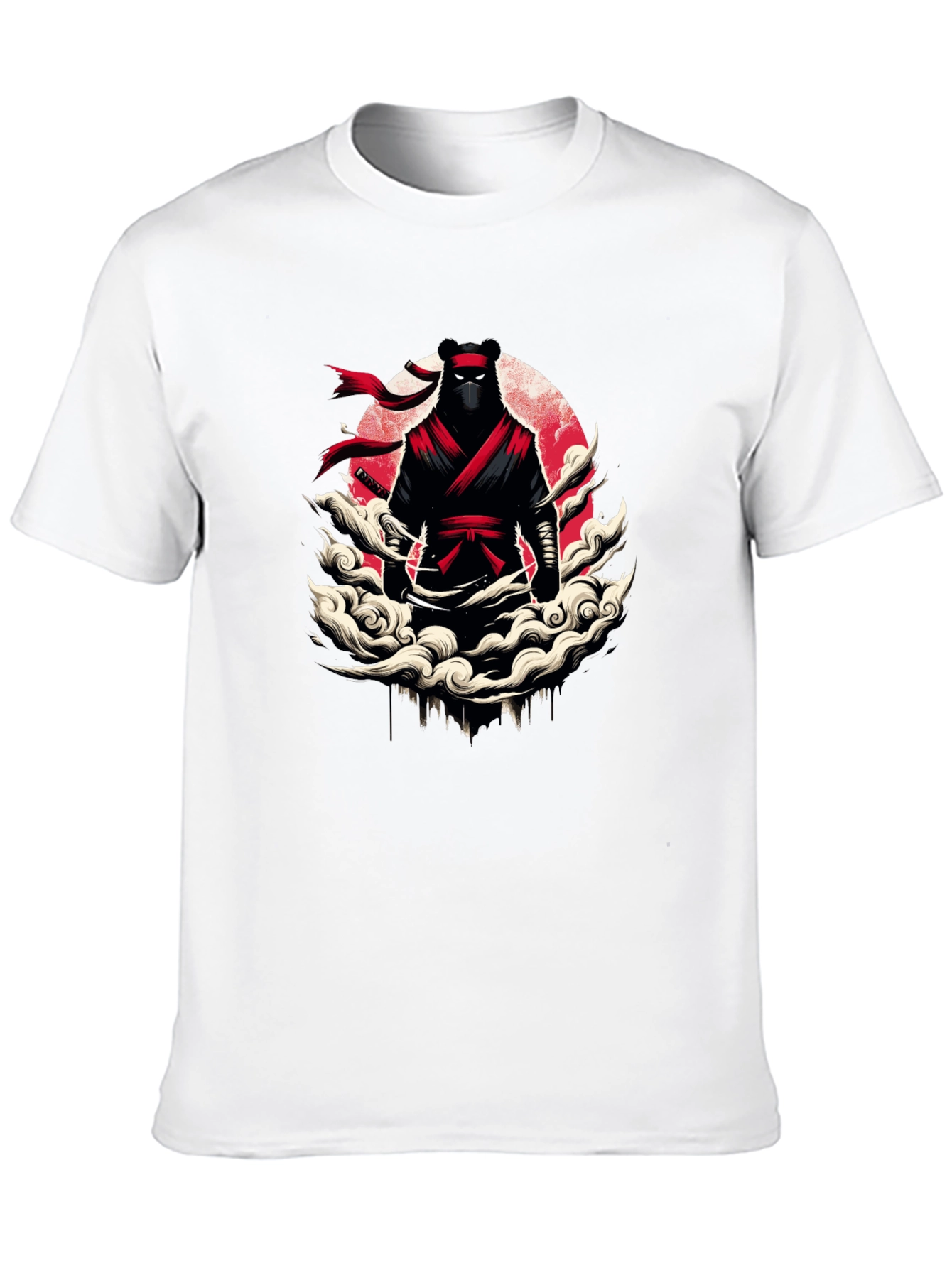 Black Ninja Bear Graphic T-Shirt - Unique Design view 10